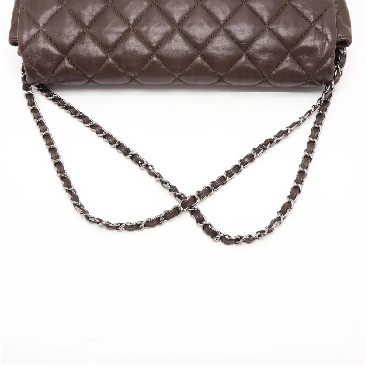 Matelassé Lambskin Chain Shoulder Bag, Black with Silver Hardware, Item No. 14266427 (Serial No. 14) — view 5