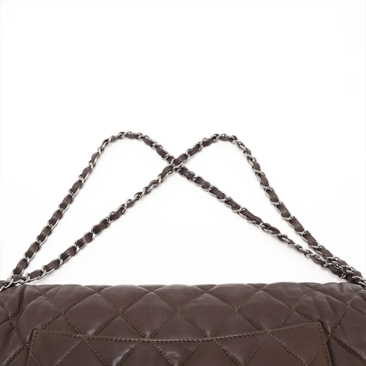 Matelassé Lambskin Chain Shoulder Bag, Black with Silver Hardware, Item No. 14266427 (Serial No. 14) — view 6