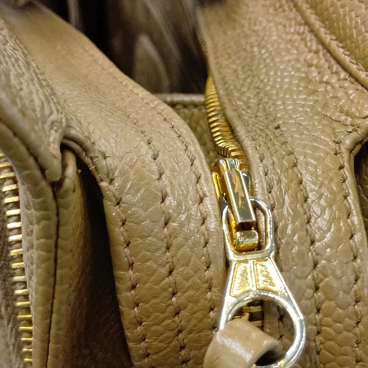 Coco Mark Caviar Skin Shoulder Bag, Beige with Gold Hardware, 4549772, Series 4 — view 13