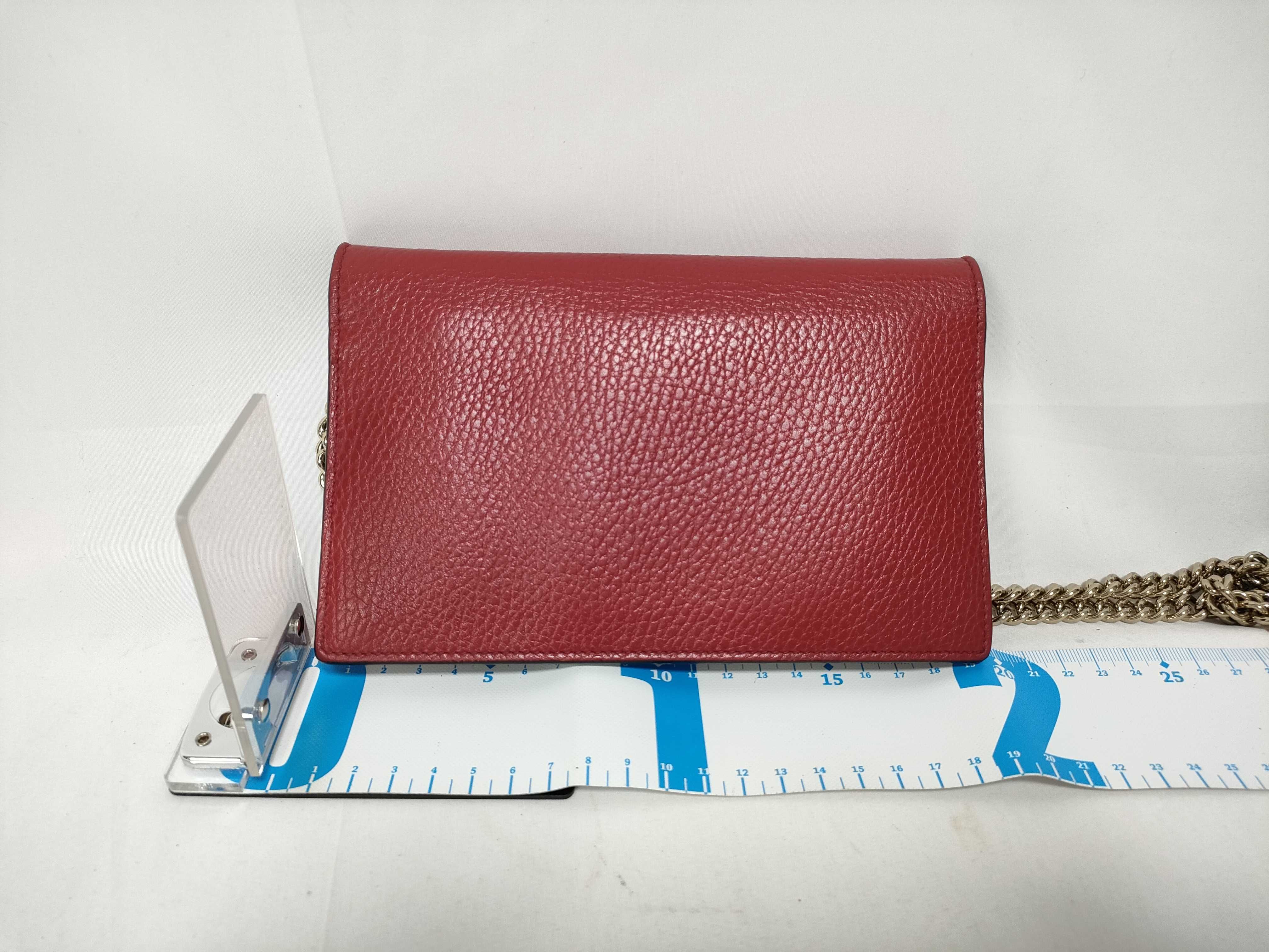 Chain Wallet 510314 Interlocking G Leather Red Shoulder Bag — view 2