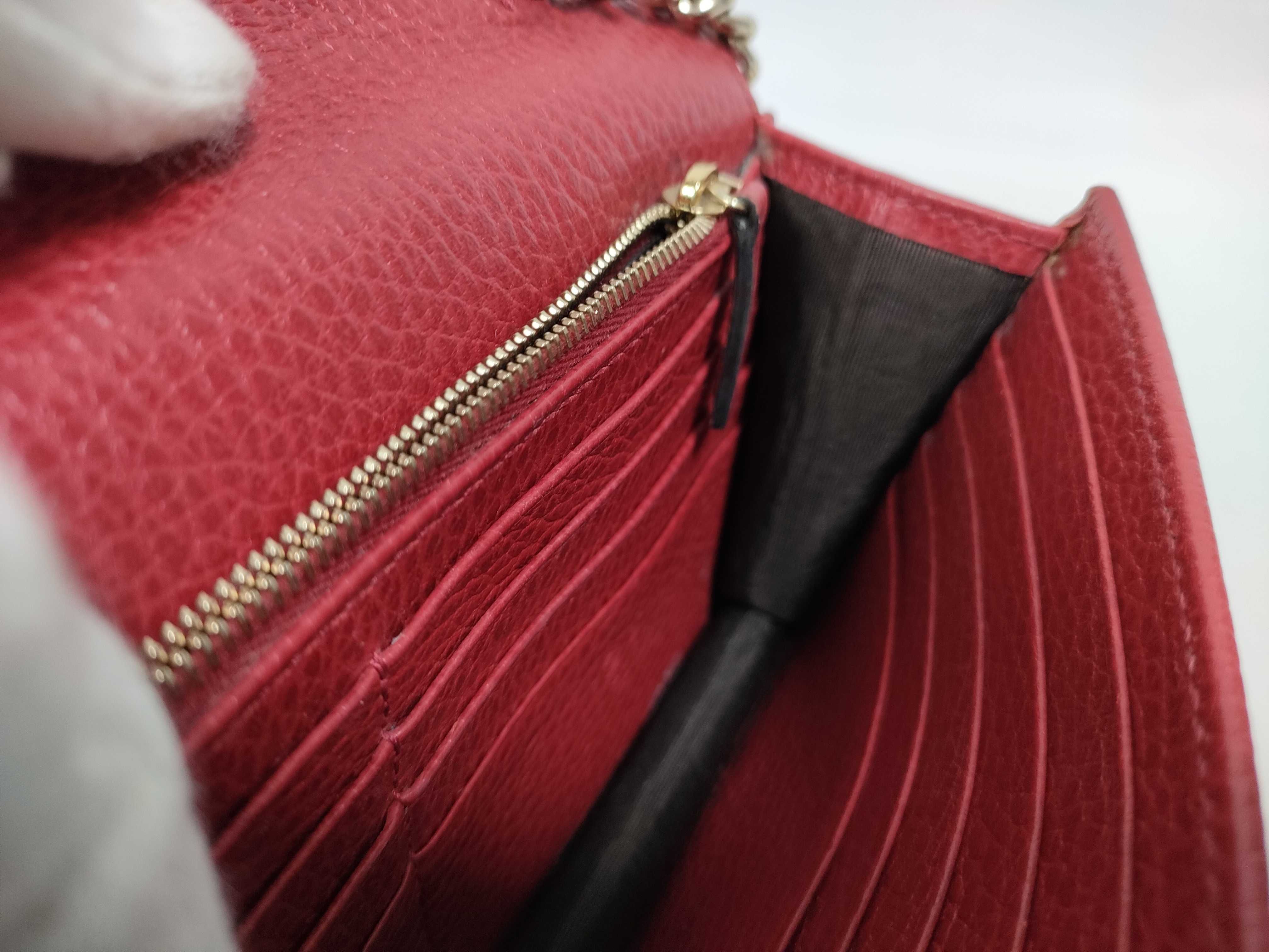 Chain Wallet 510314 Interlocking G Leather Red Shoulder Bag — view 12