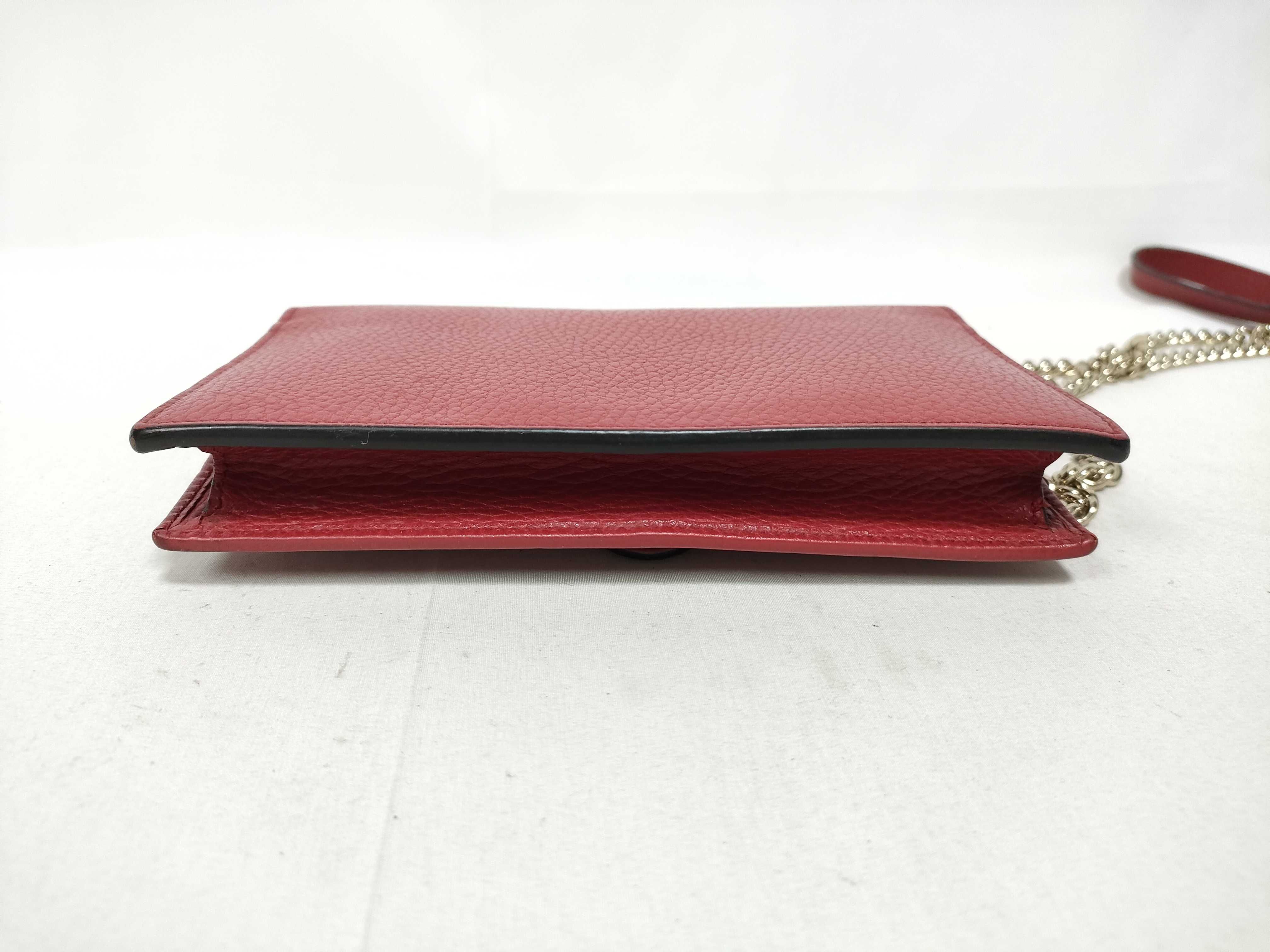 Chain Wallet 510314 Interlocking G Leather Red Shoulder Bag — view 3