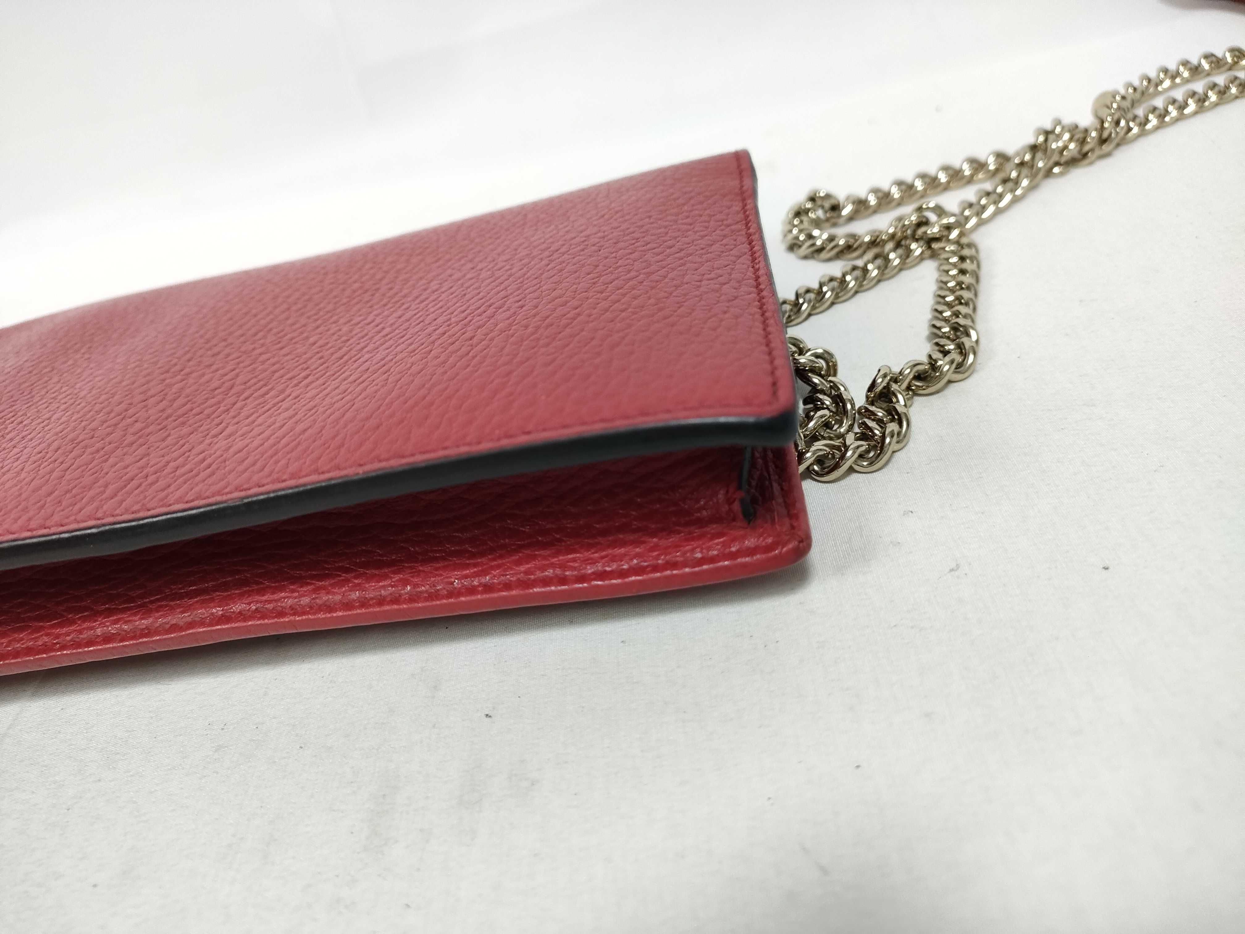 Chain Wallet 510314 Interlocking G Leather Red Shoulder Bag — view 4