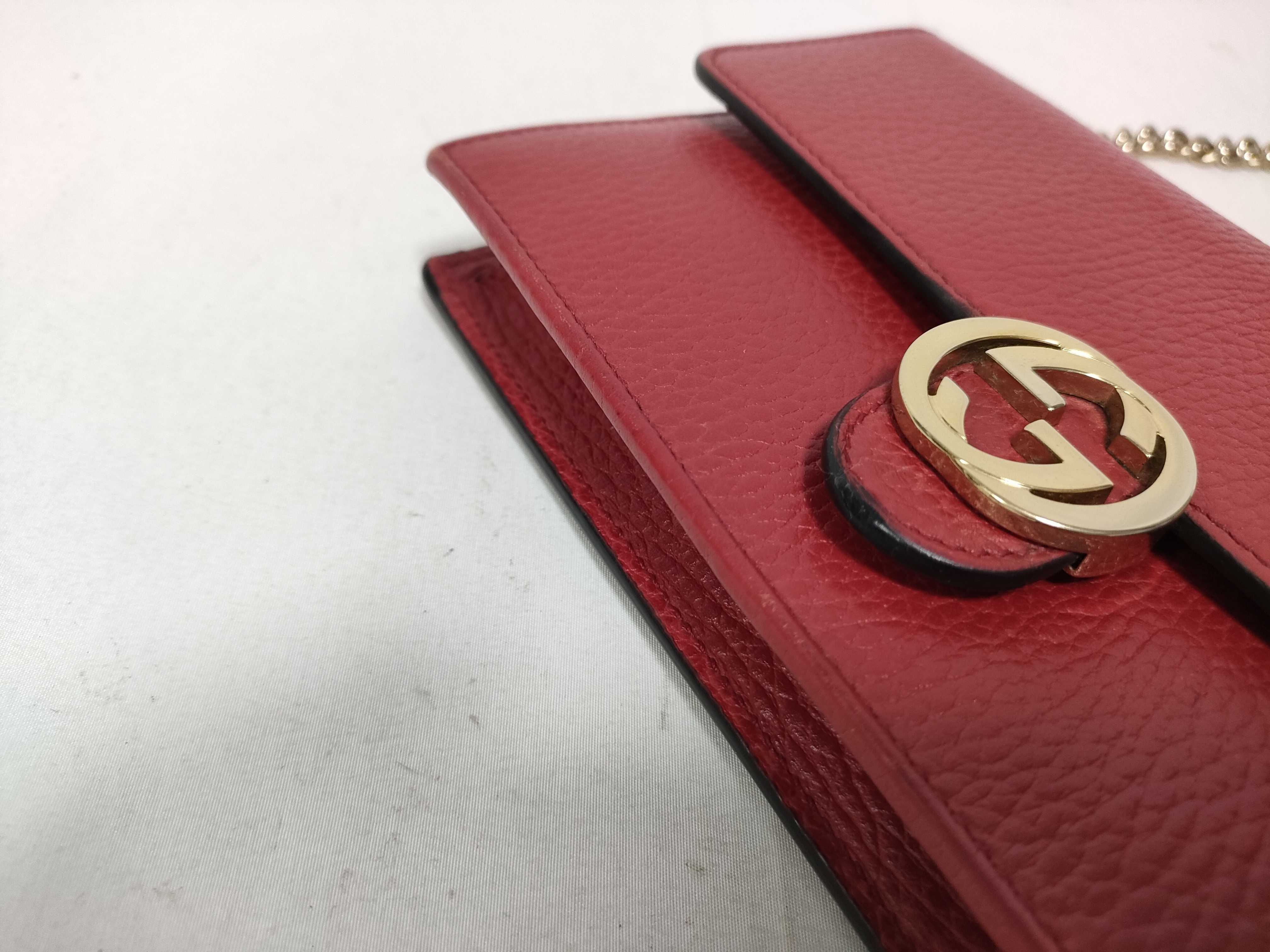 Chain Wallet 510314 Interlocking G Leather Red Shoulder Bag — view 6
