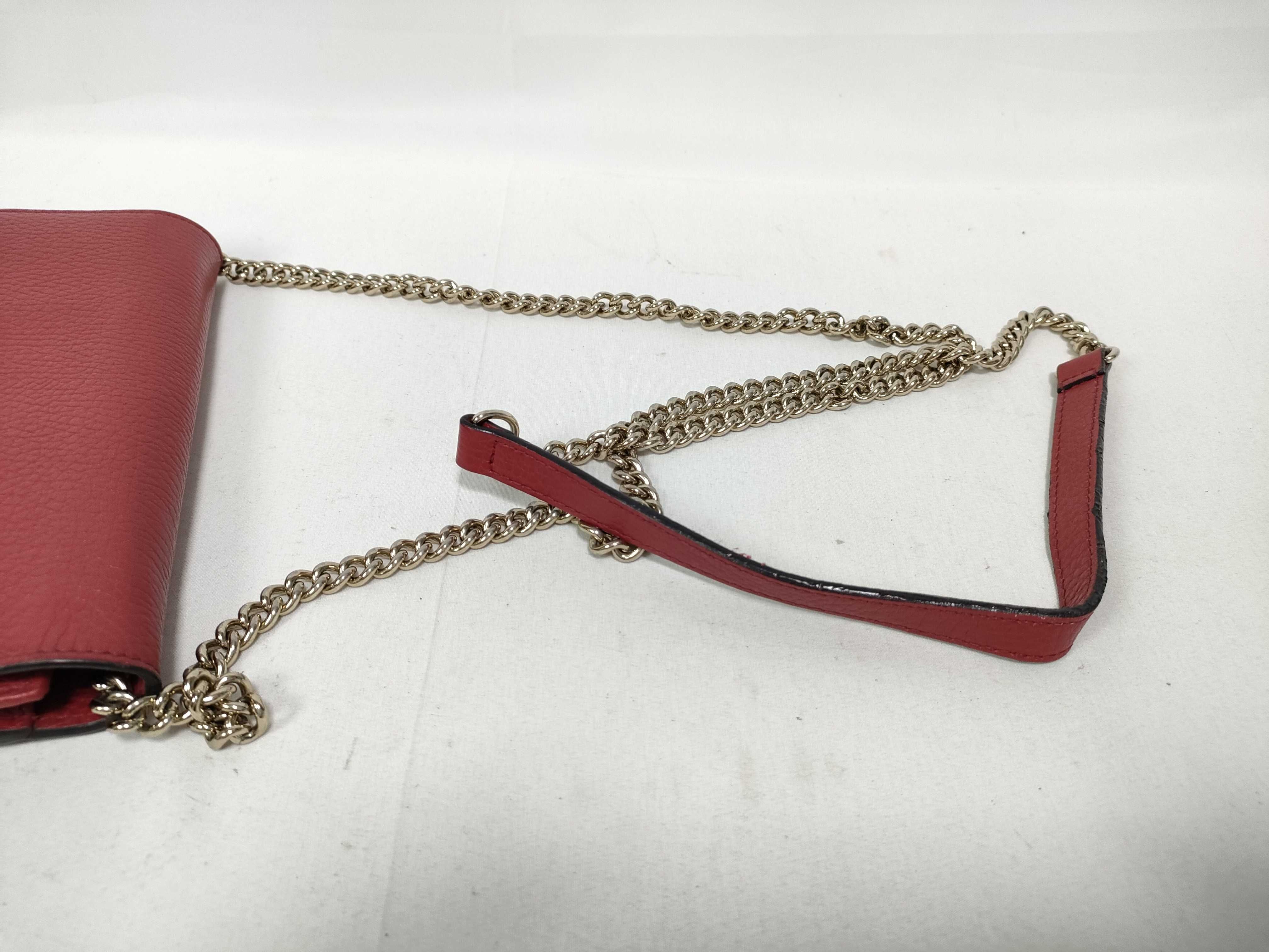 Chain Wallet 510314 Interlocking G Leather Red Shoulder Bag — view 9