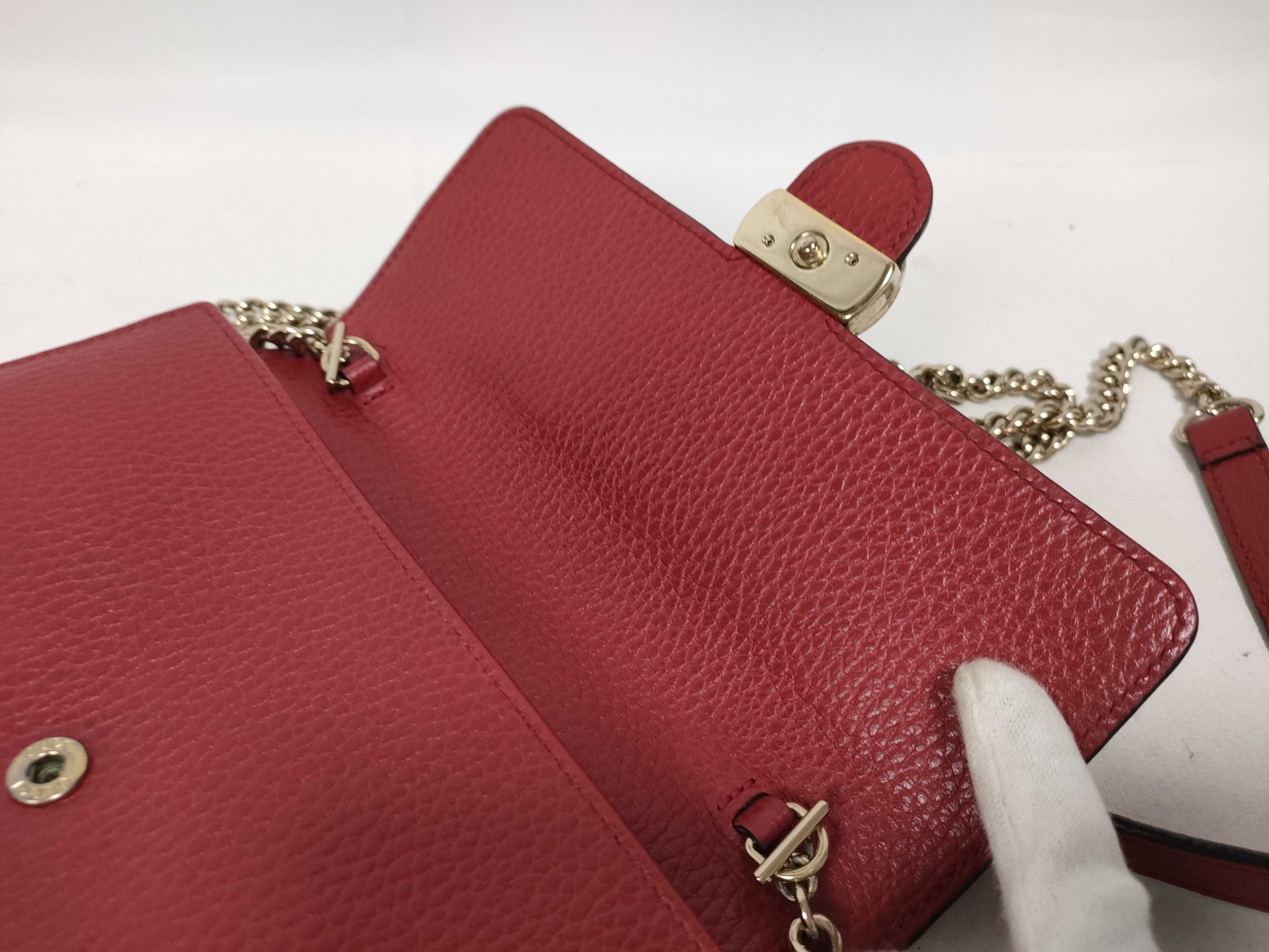 Chain Wallet 510314 Interlocking G Leather Red Shoulder Bag — view 10