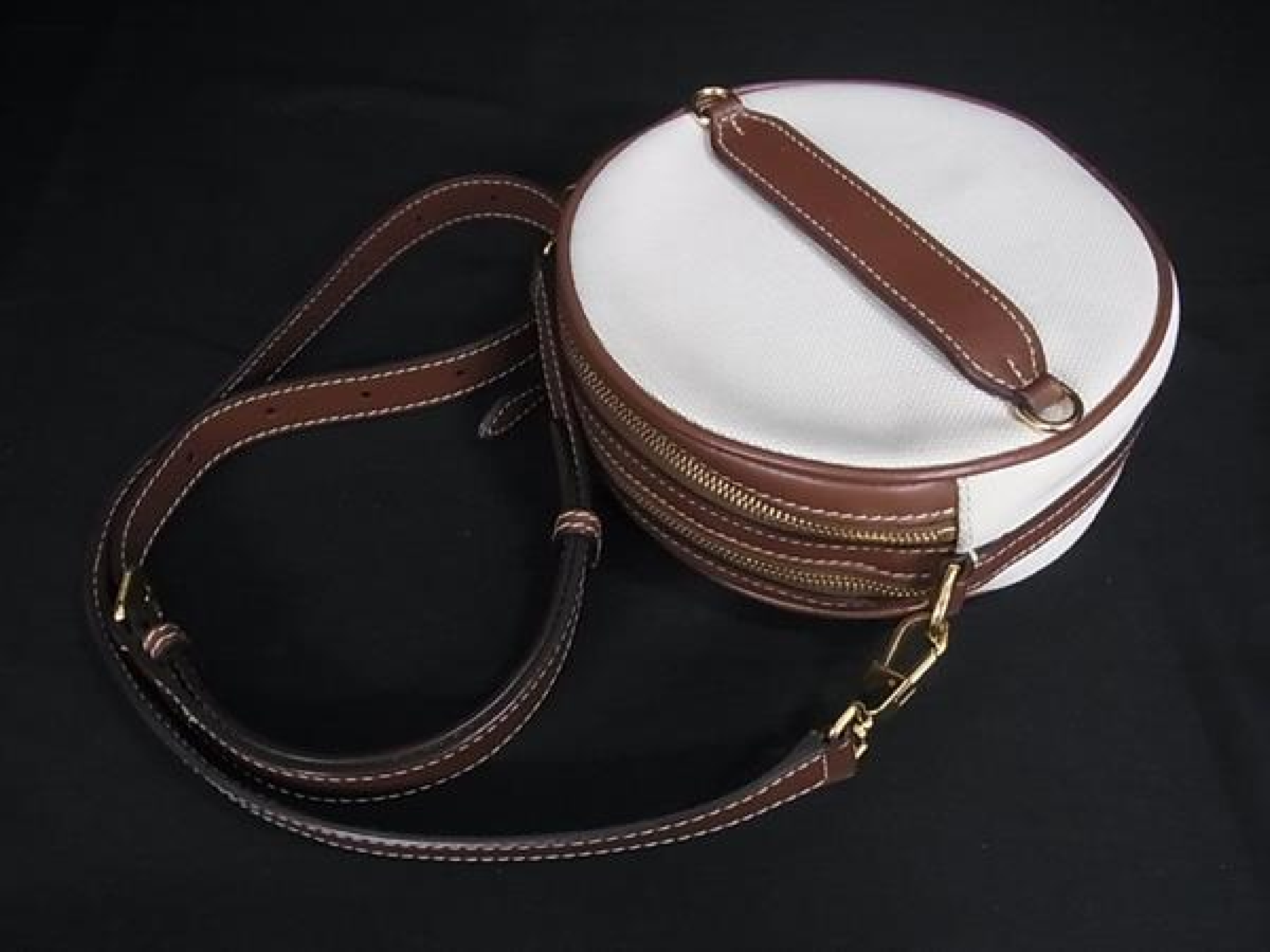 Louise Canvas x Leather Crossbody Shoulder Bag for Men, Beige (FQ9844) — view 3