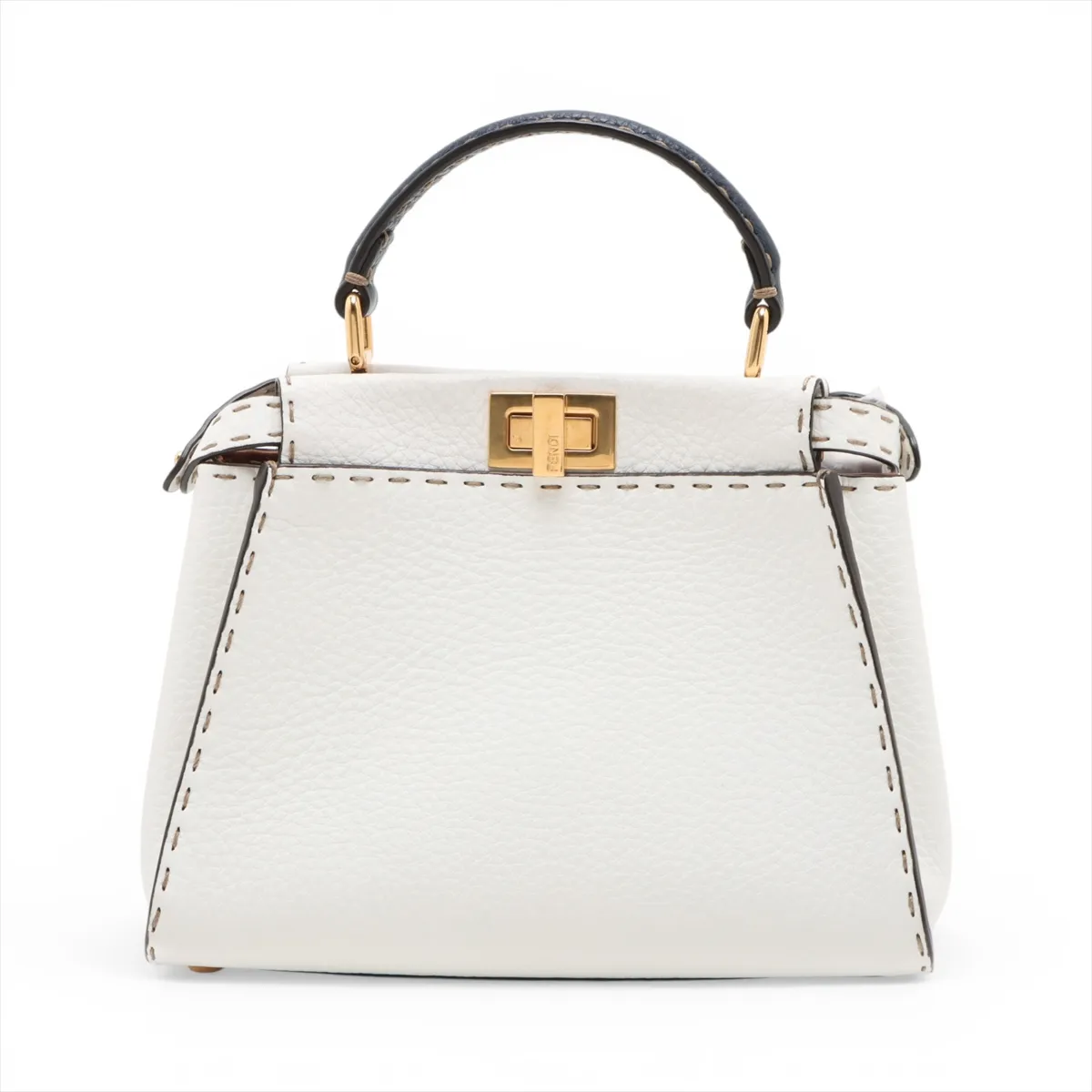 Mini Peekaboo Leather 2WAY Handbag White x Navy 8BN244 — view 2