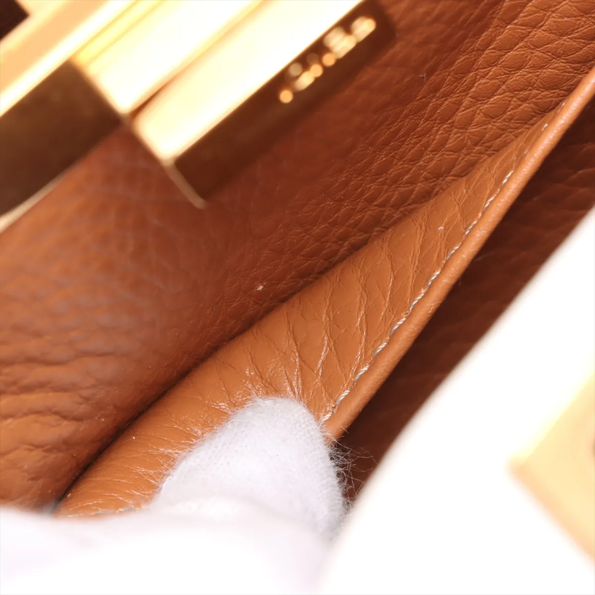 Mini Peekaboo Leather 2WAY Handbag White x Navy 8BN244 — view 11