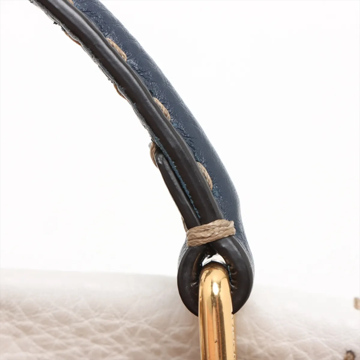 Mini Peekaboo Leather 2WAY Handbag White x Navy 8BN244 — view 13