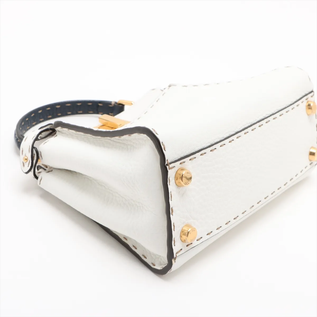 Mini Peekaboo Leather 2WAY Handbag White x Navy 8BN244 — view 4