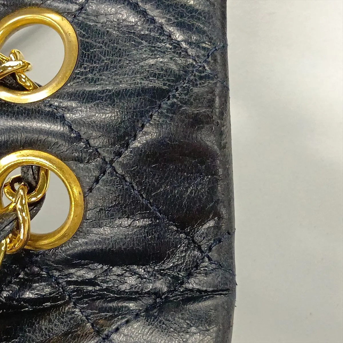 Matelassé 25 Lambskin Double Flap Double Chain Bag, Navy, Gold Hardware, 0590807, Serial Number 0-series, A01112 — view 12