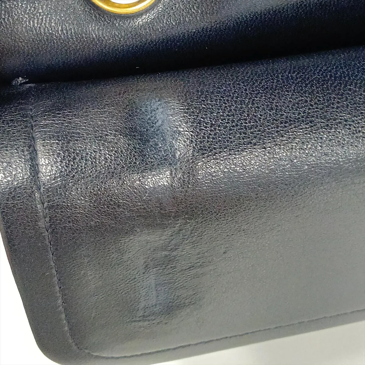Matelassé 25 Lambskin Double Flap Double Chain Bag, Navy, Gold Hardware, 0590807, Serial Number 0-series, A01112 — view 13