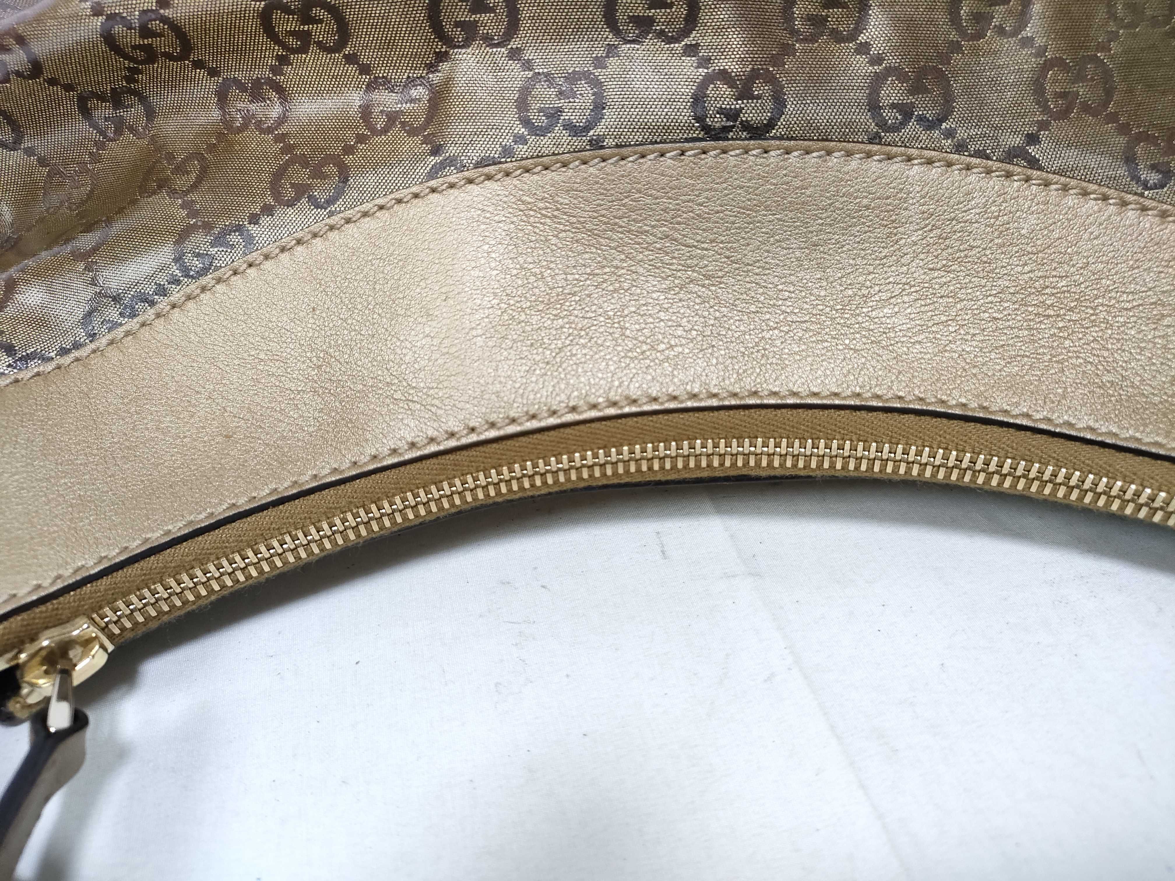 Gold Crystal Leather D-Buckle Wrist Bag (Handbag) — view 11