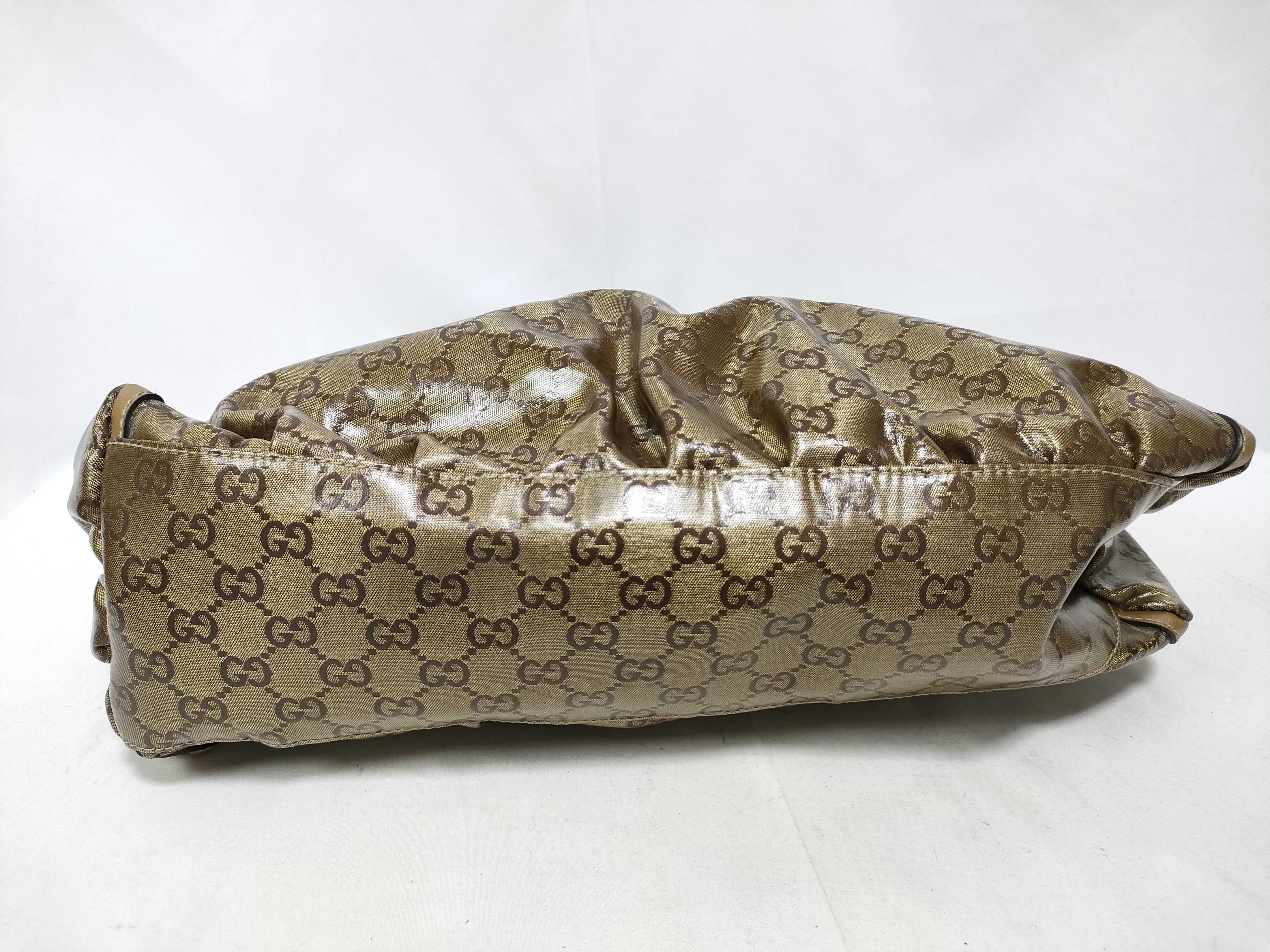 Gold Crystal Leather D-Buckle Wrist Bag (Handbag) — view 3