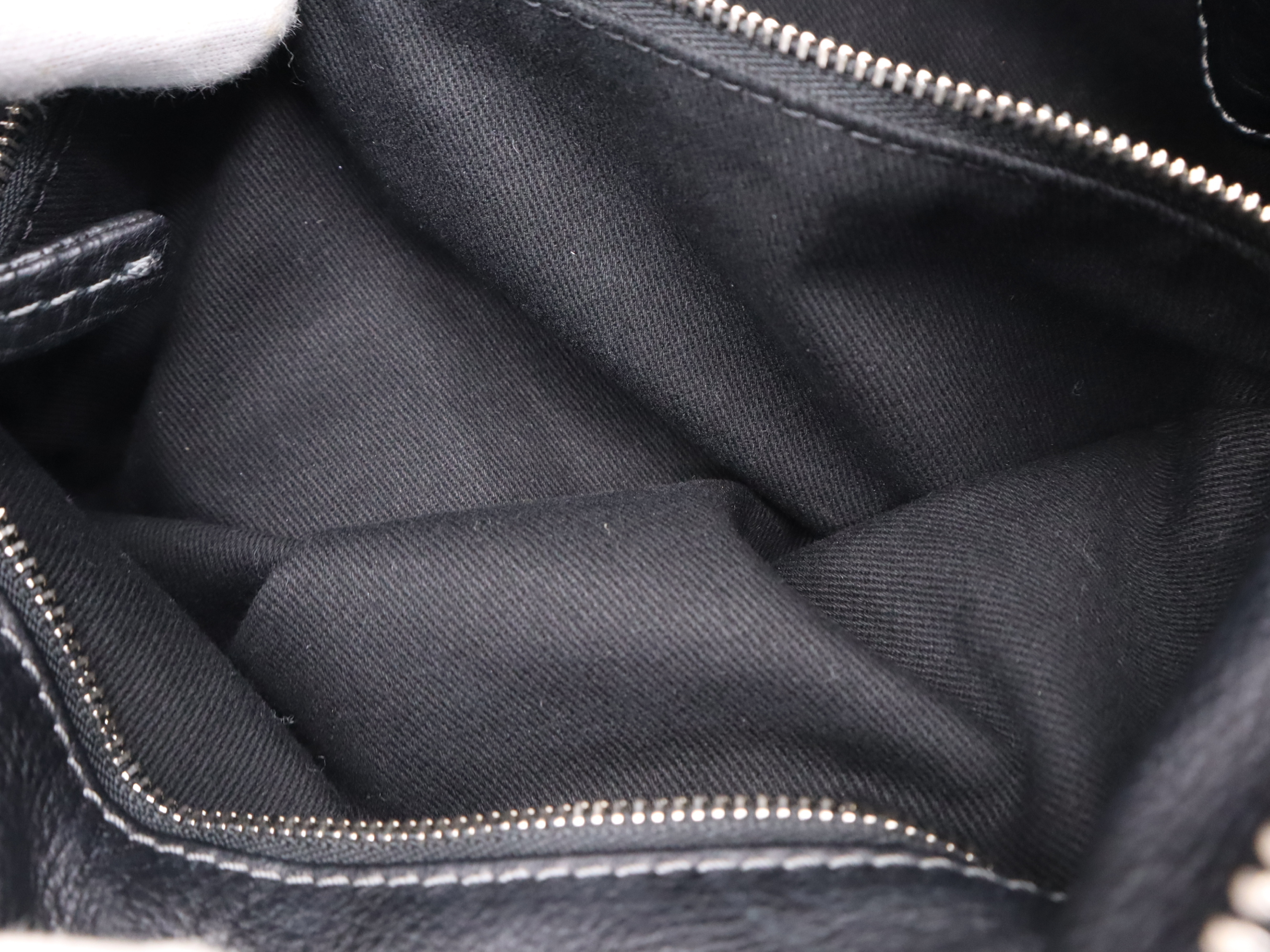 Leather Paddington Handbag with Padlock and Key, Black, Gold Hardware — view 11