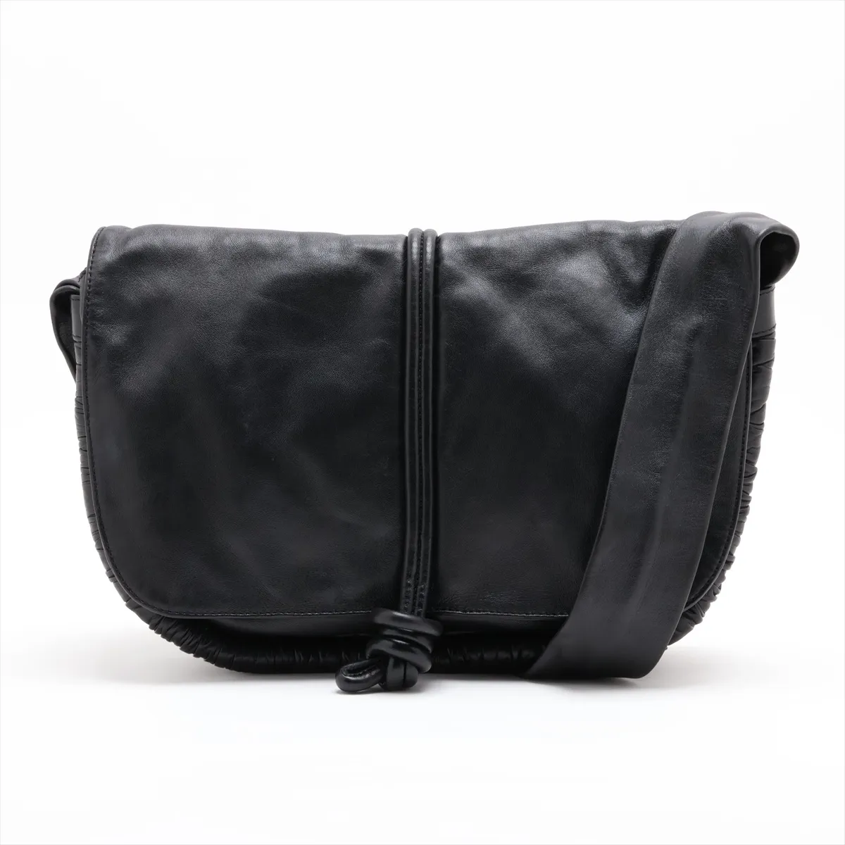 Anagram Leather Shoulder Bag, Black