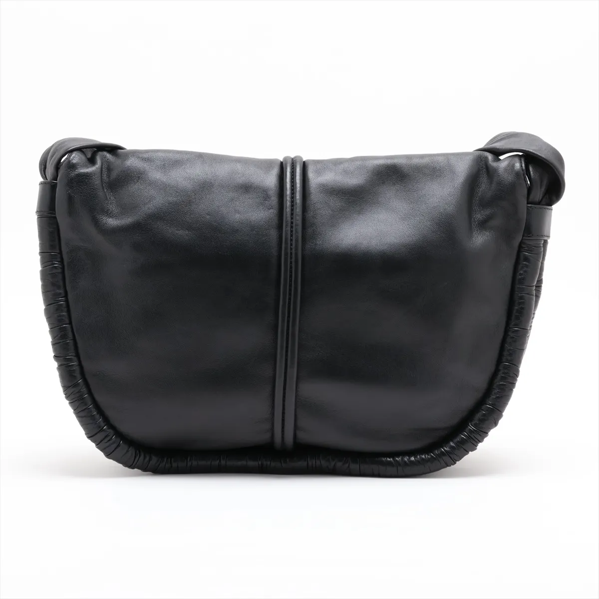 Anagram Leather Shoulder Bag, Black — view 2
