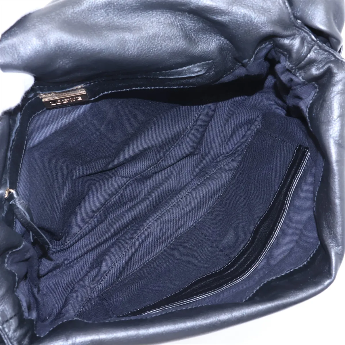 Anagram Leather Shoulder Bag, Black — view 6