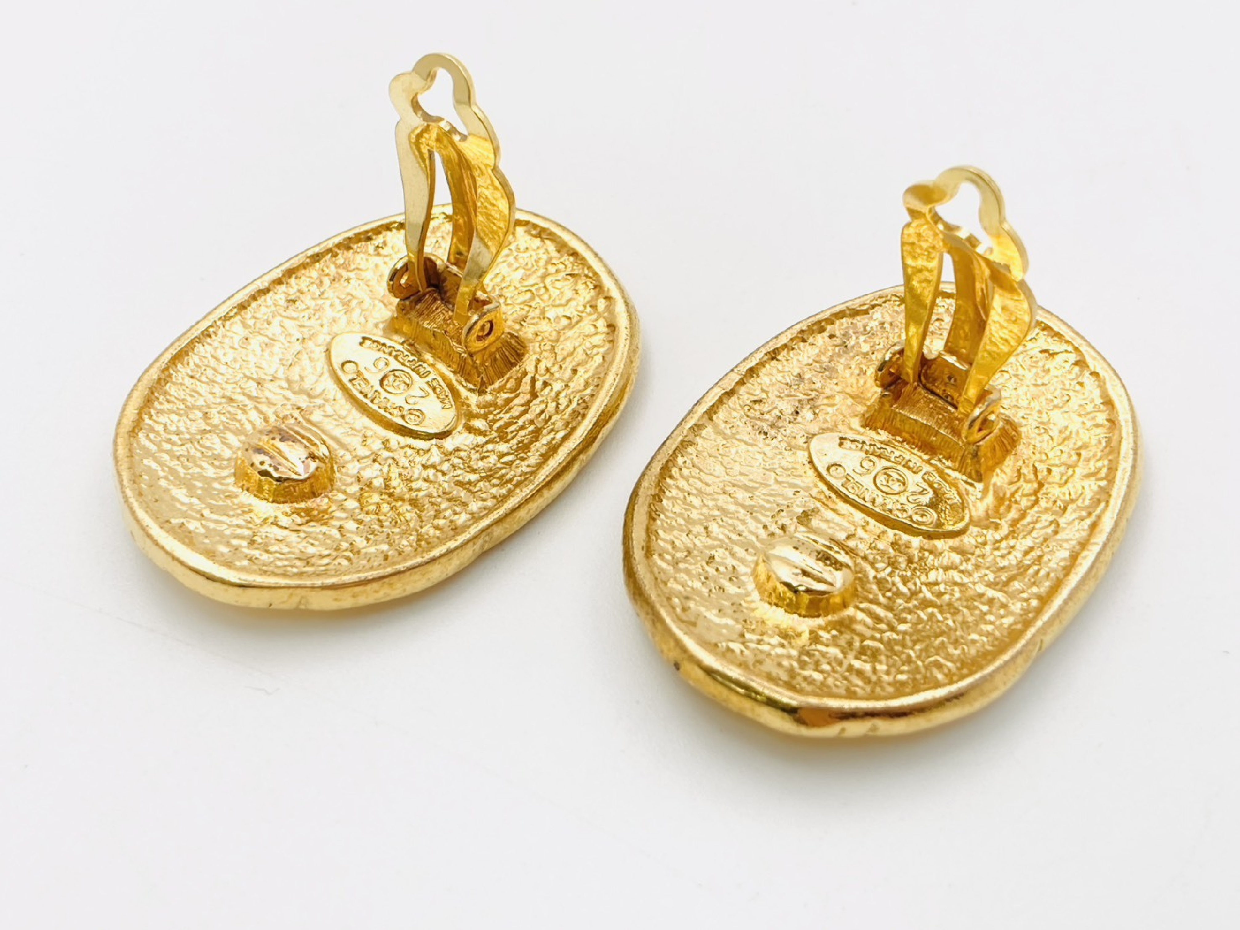 Coco Mark Crown Oval Earrings (Size 26) — view 3