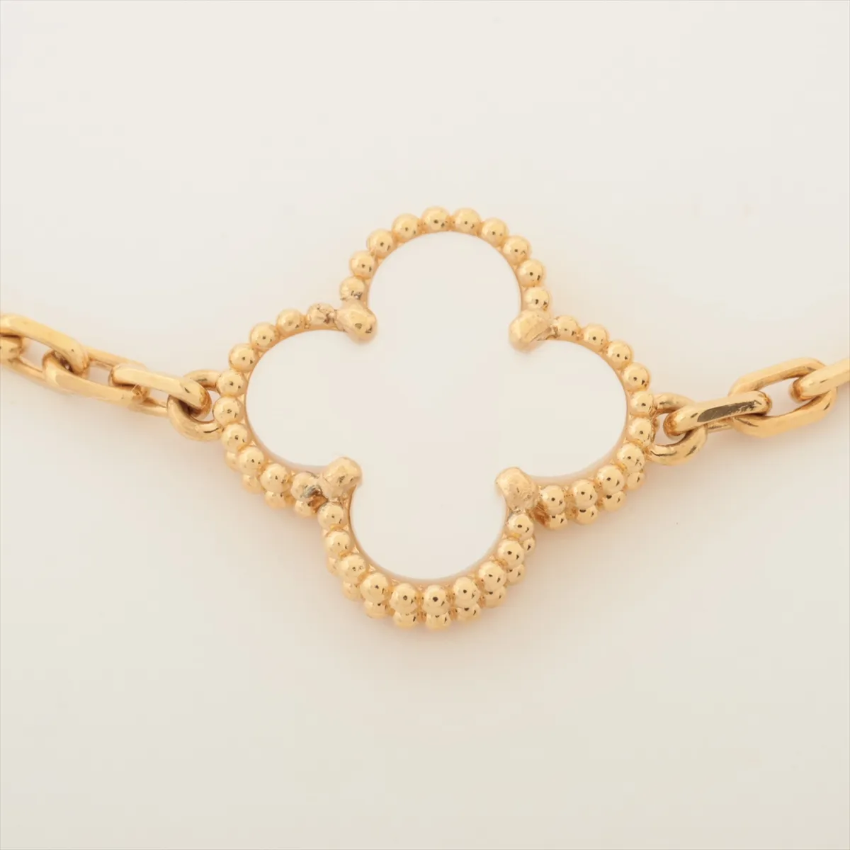 Vintage Alhambra 5P Shell Bracelet 750 (Yellow Gold) 11.5g JG063933 (Hallmark damaged, — view 2