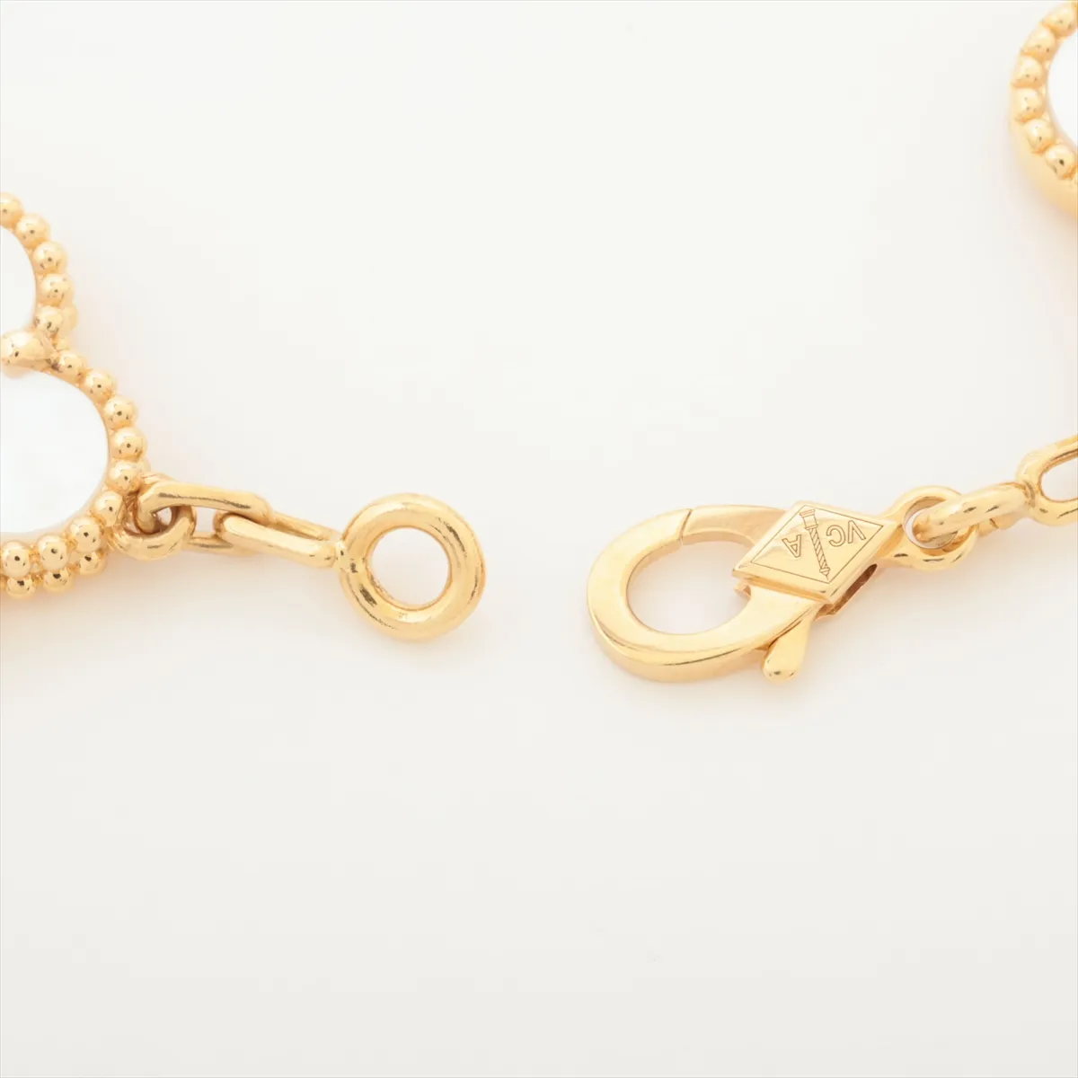 Vintage Alhambra 5P Shell Bracelet 750 (Yellow Gold) 11.5g JG063933 (Hallmark damaged, — view 4