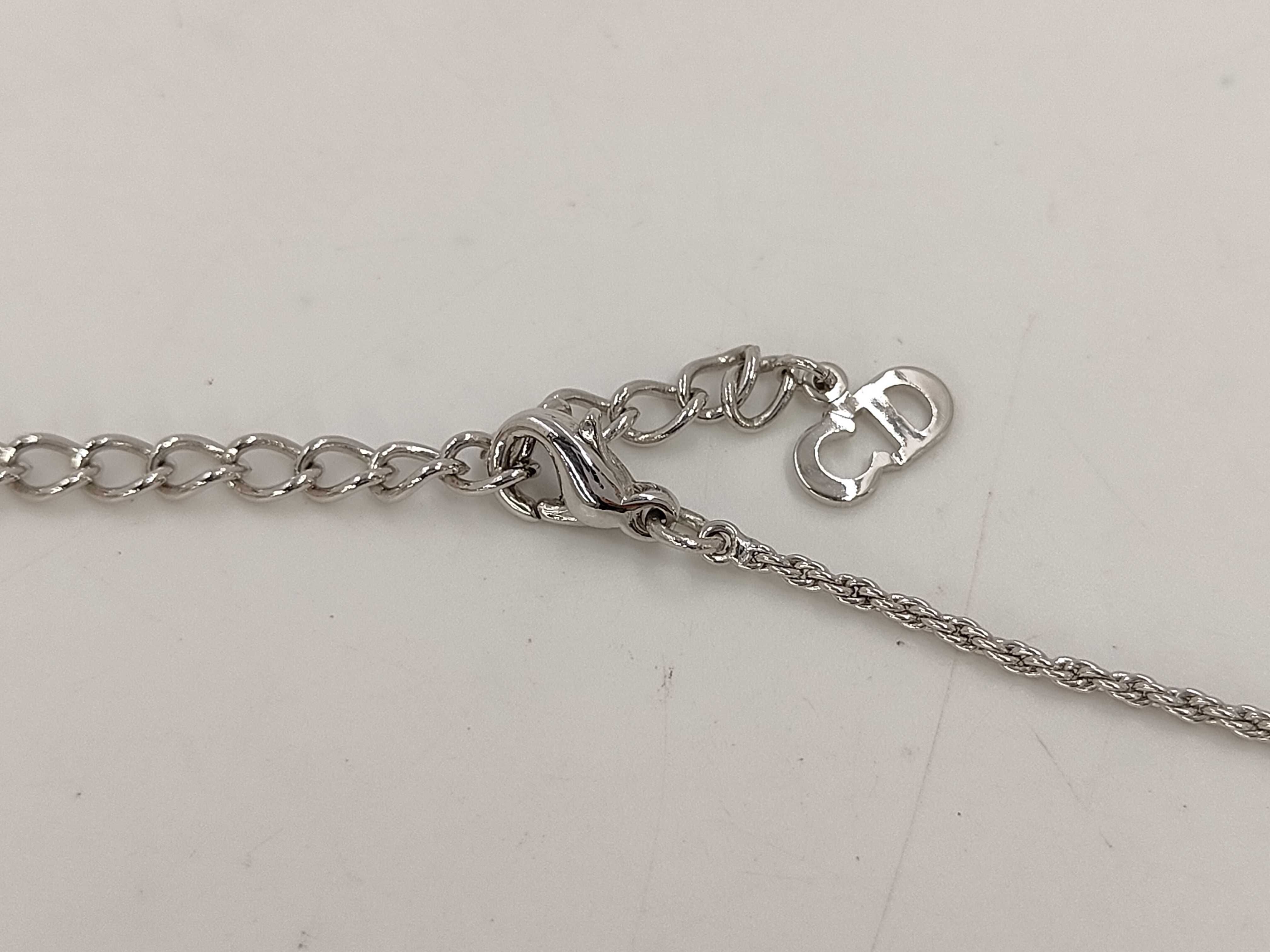 Heart Rhinestone Silver Necklace — view 3