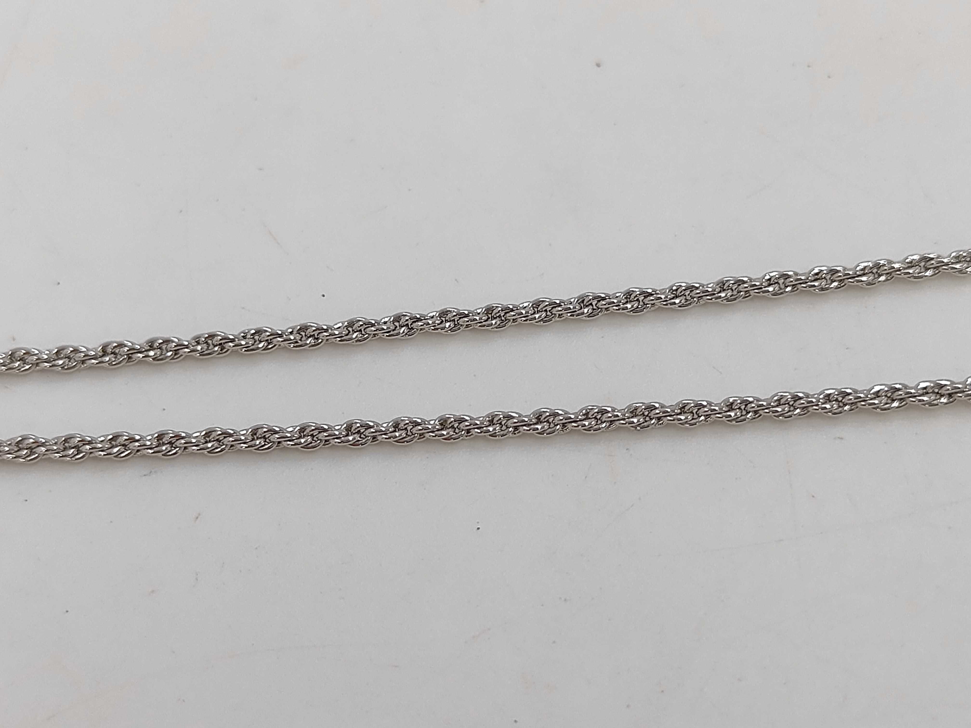 Heart Rhinestone Silver Necklace — view 7