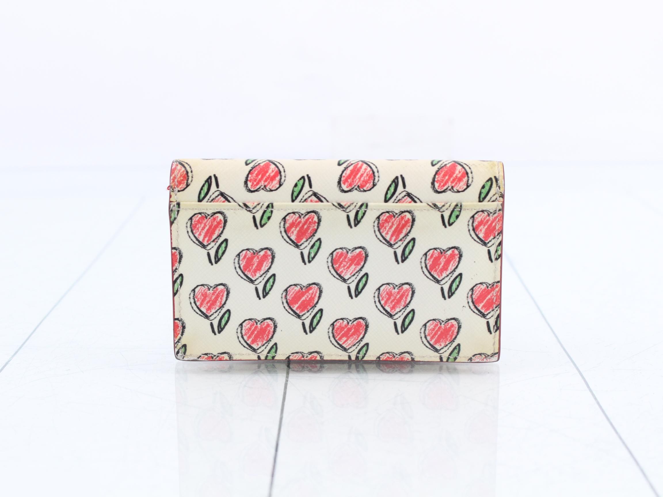 Saffiano Heart Tulip Red Card Case — view 2