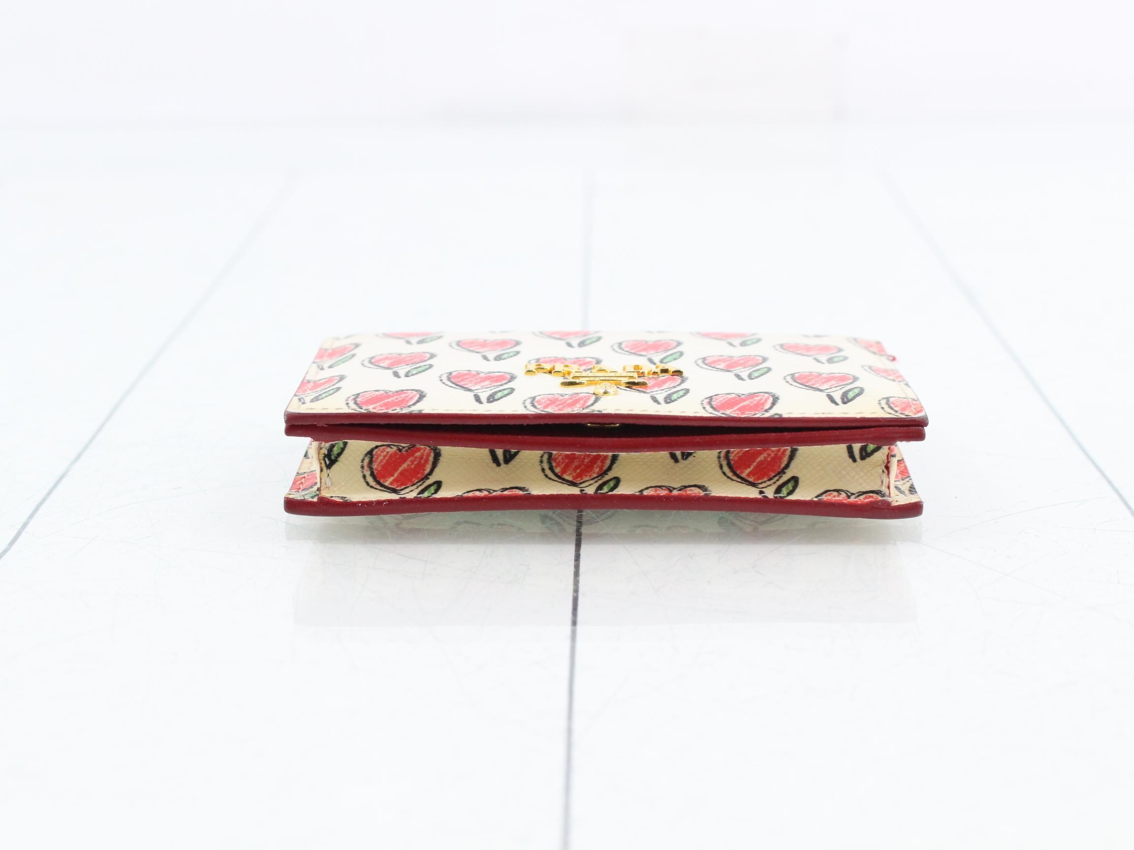 Saffiano Heart Tulip Red Card Case — view 3