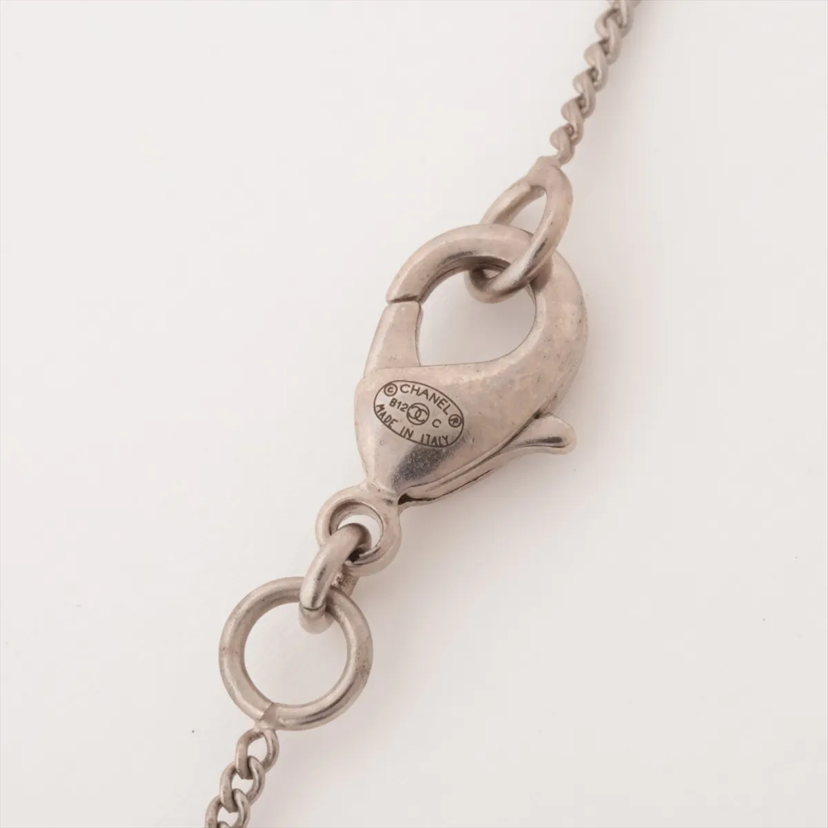 Coco Mark B12C Necklace, Metal x Rhinestone, Silver, — view 4