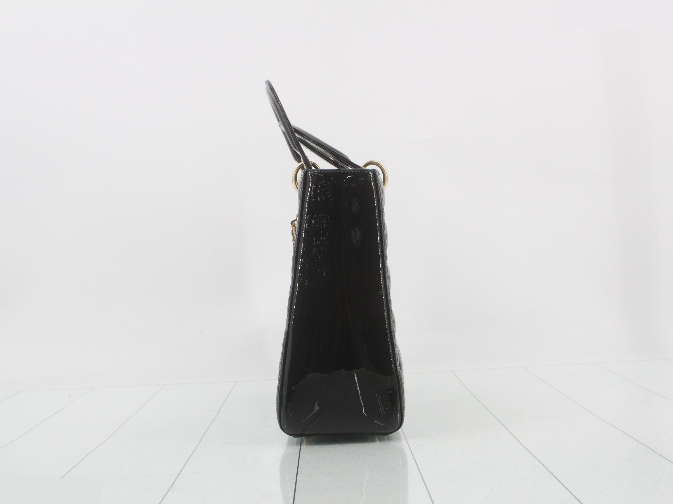 Lady Dior Cannage Enamel 2-Way Handbag — view 3