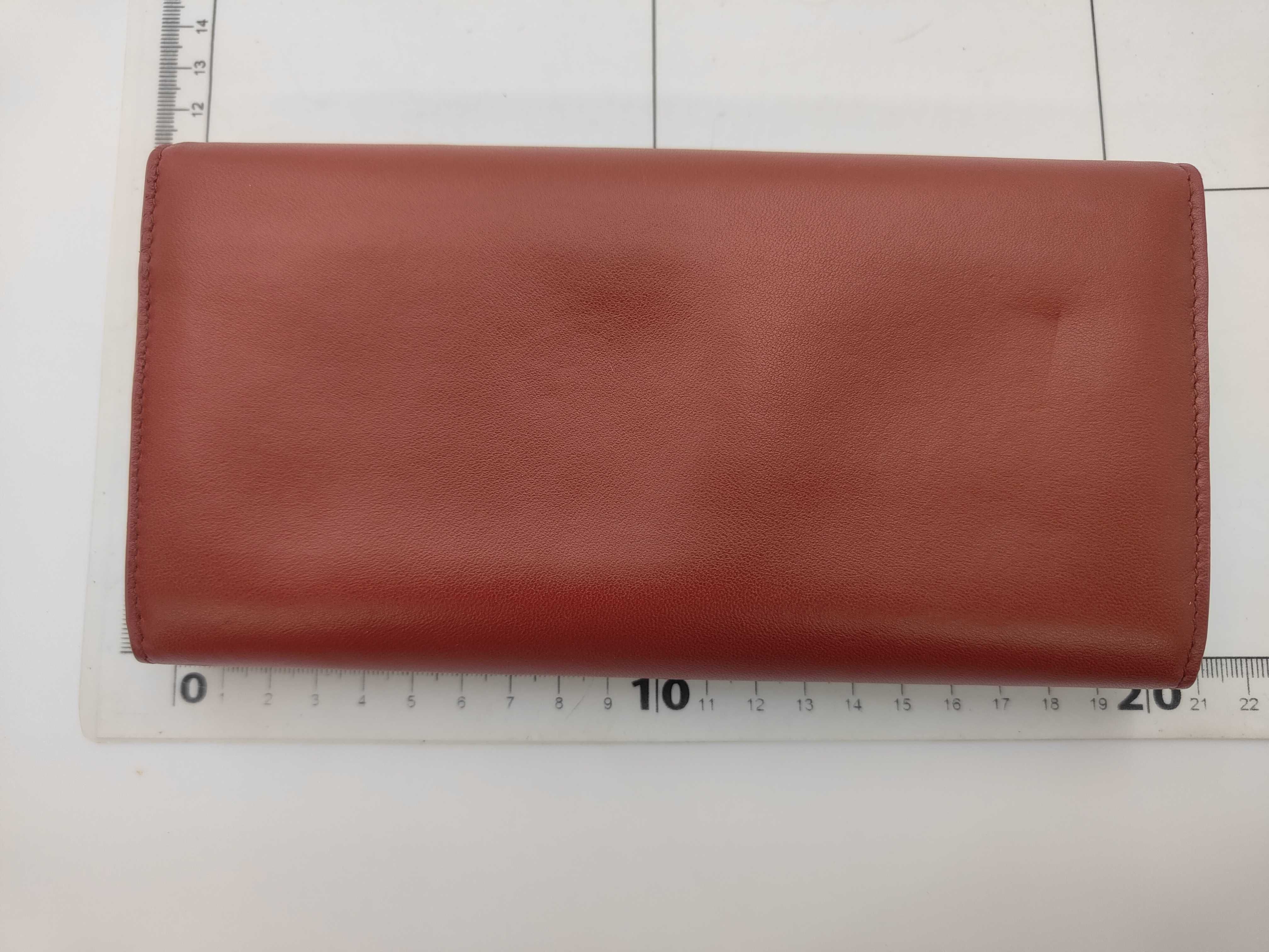Red Lambskin Long Wallet — view 2