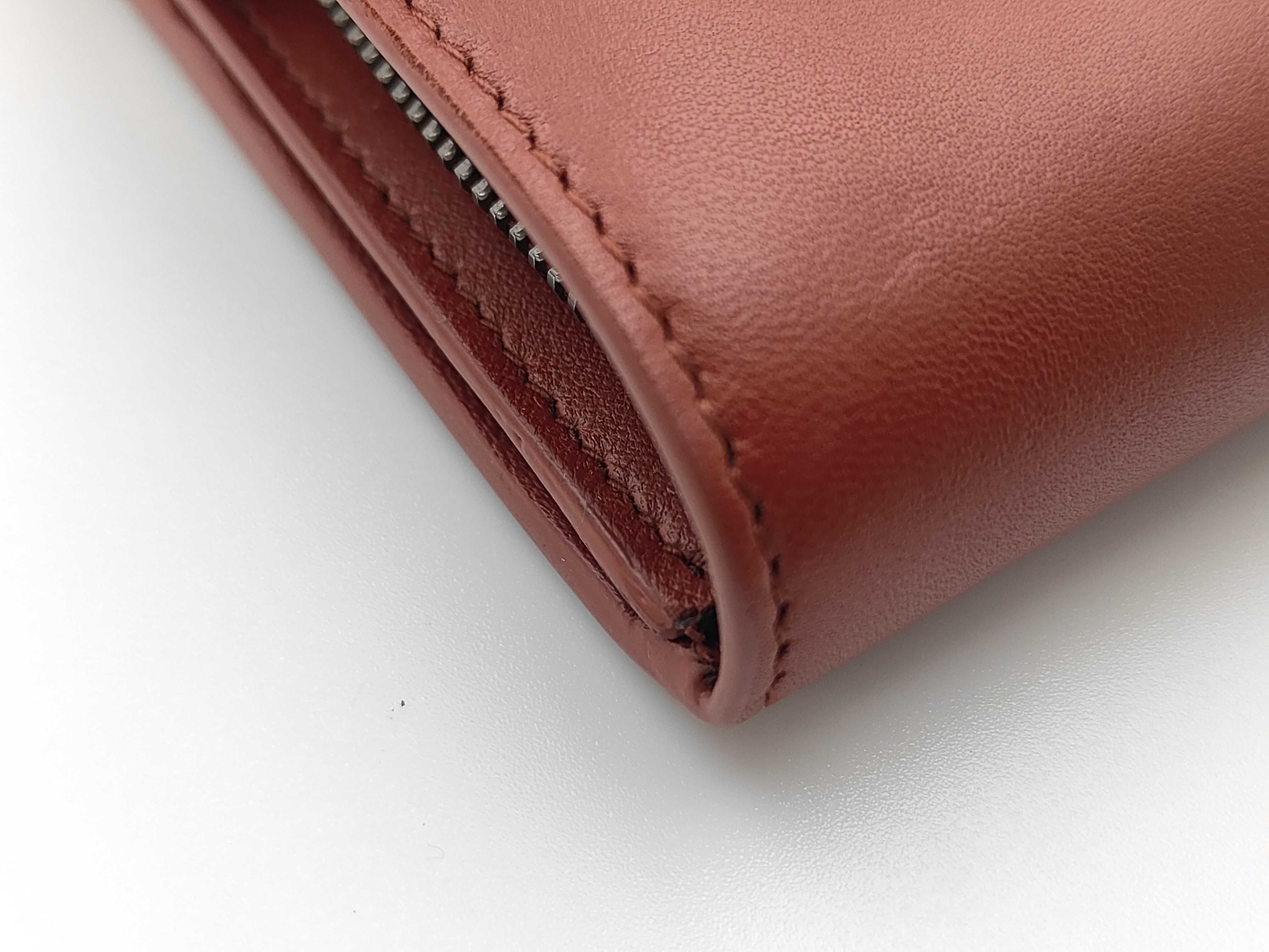 Red Lambskin Long Wallet — view 3