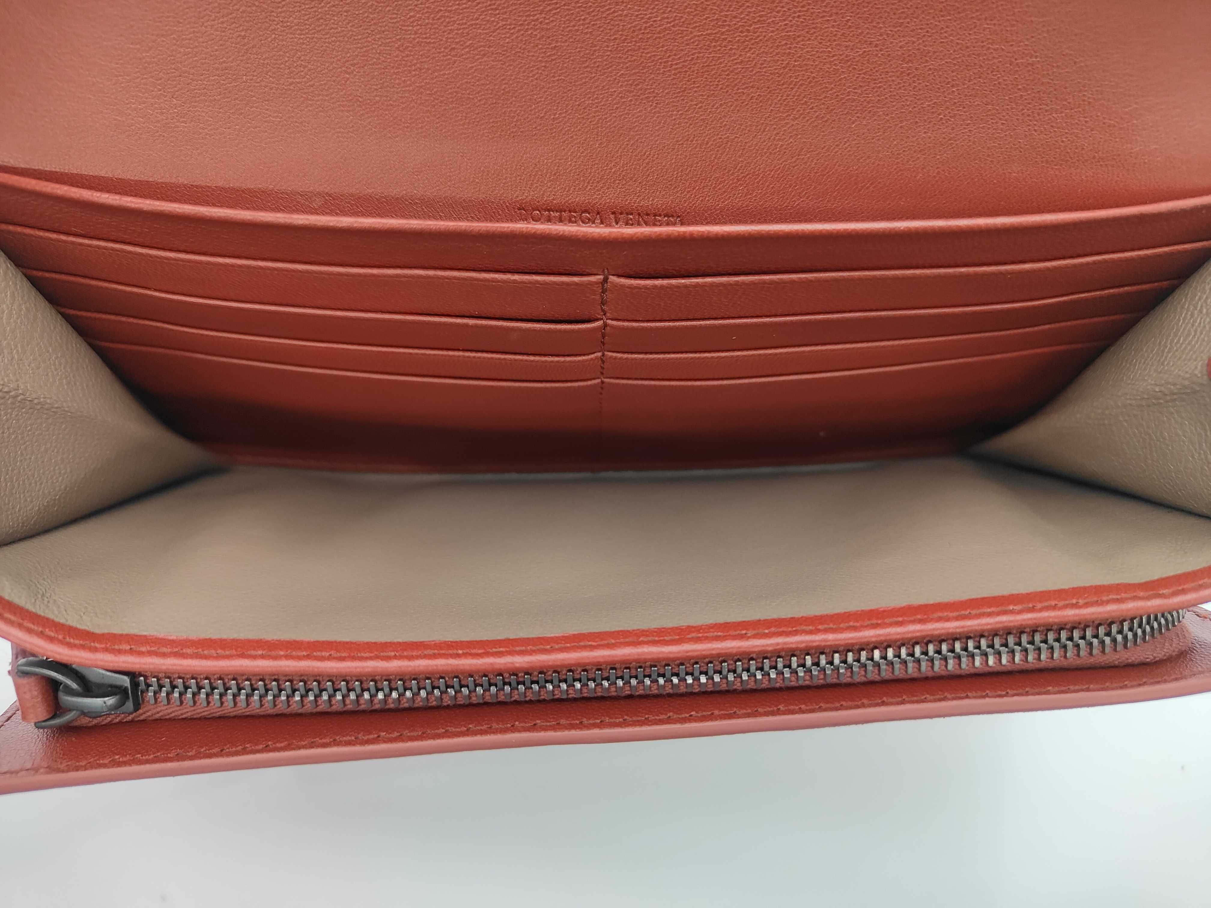 Red Lambskin Long Wallet — view 4