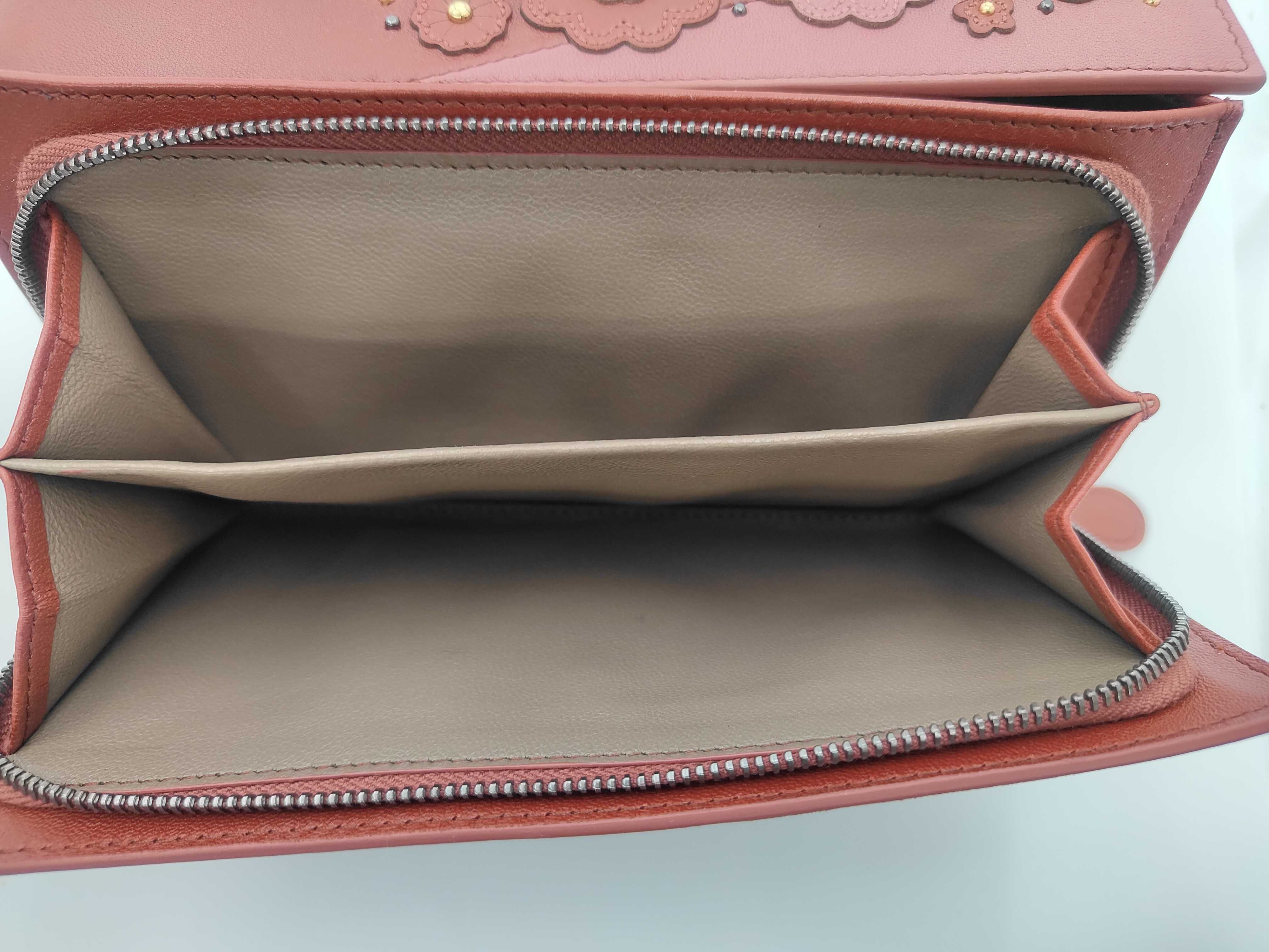 Red Lambskin Long Wallet — view 5
