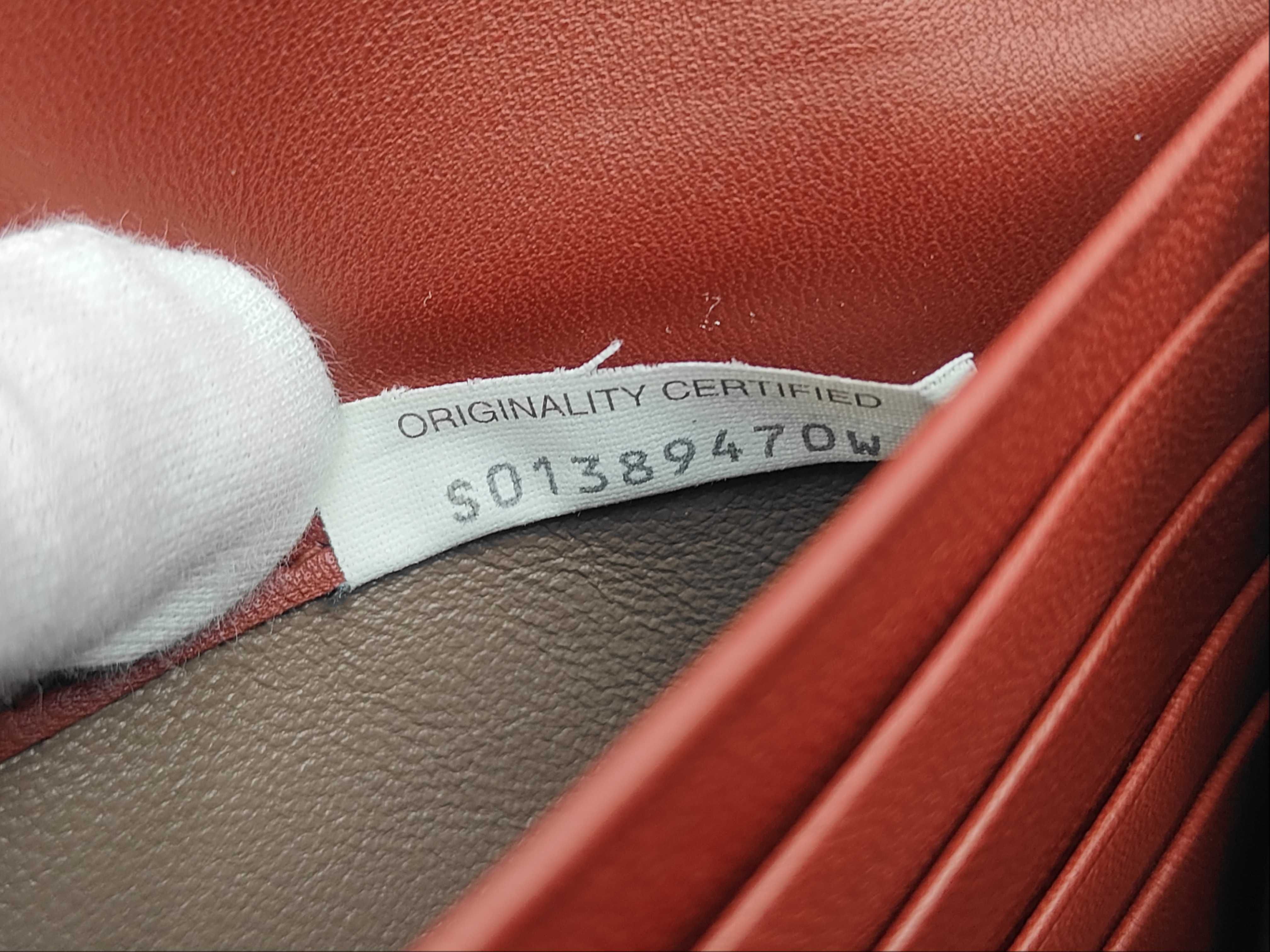 Red Lambskin Long Wallet — view 6