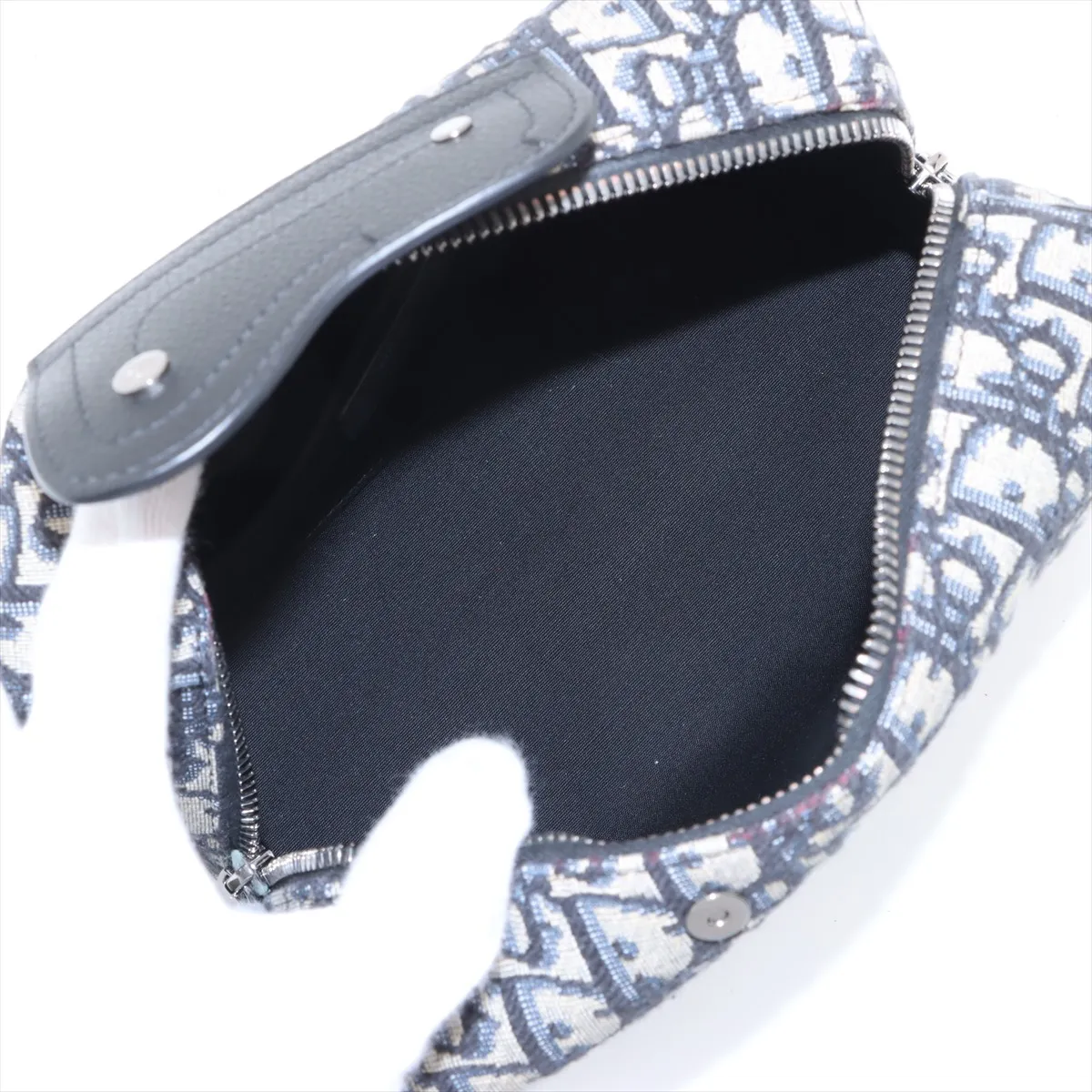 Oblique Rango Canvas x Leather Second Bag Navy — view 7