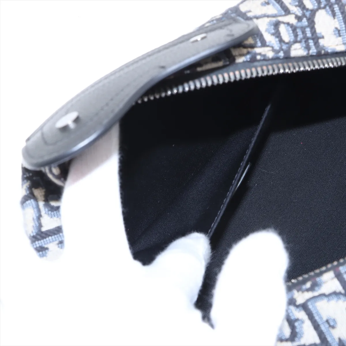 Oblique Rango Canvas x Leather Second Bag Navy — view 8