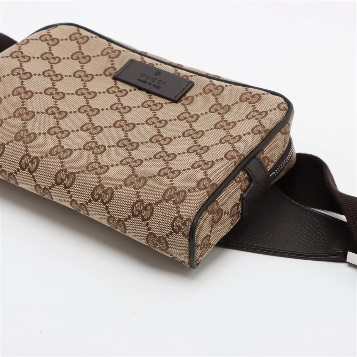 GG Canvas x Leather Body Bag Beige 449174 Outlet — view 3
