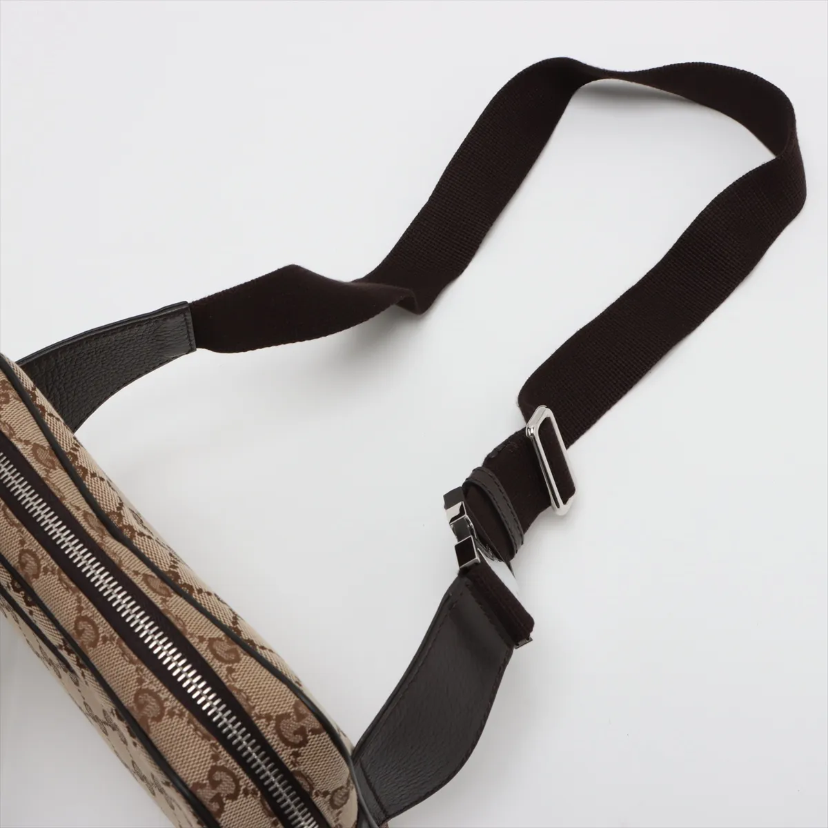 GG Canvas x Leather Body Bag Beige 449174 Outlet — view 5