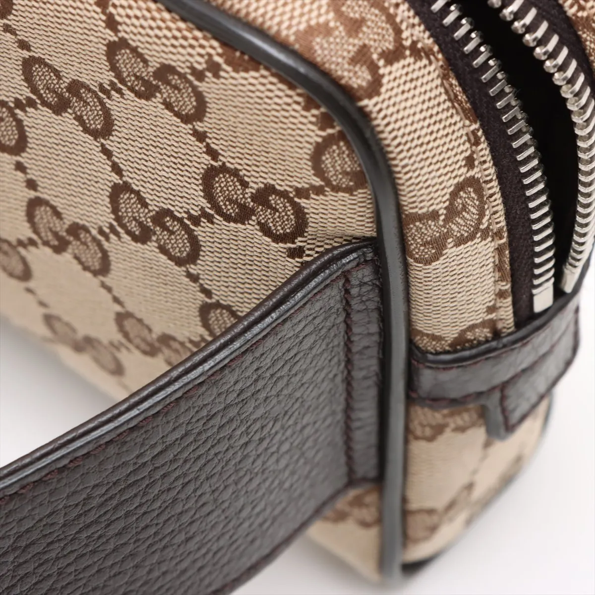 GG Canvas x Leather Body Bag Beige 449174 Outlet — view 9