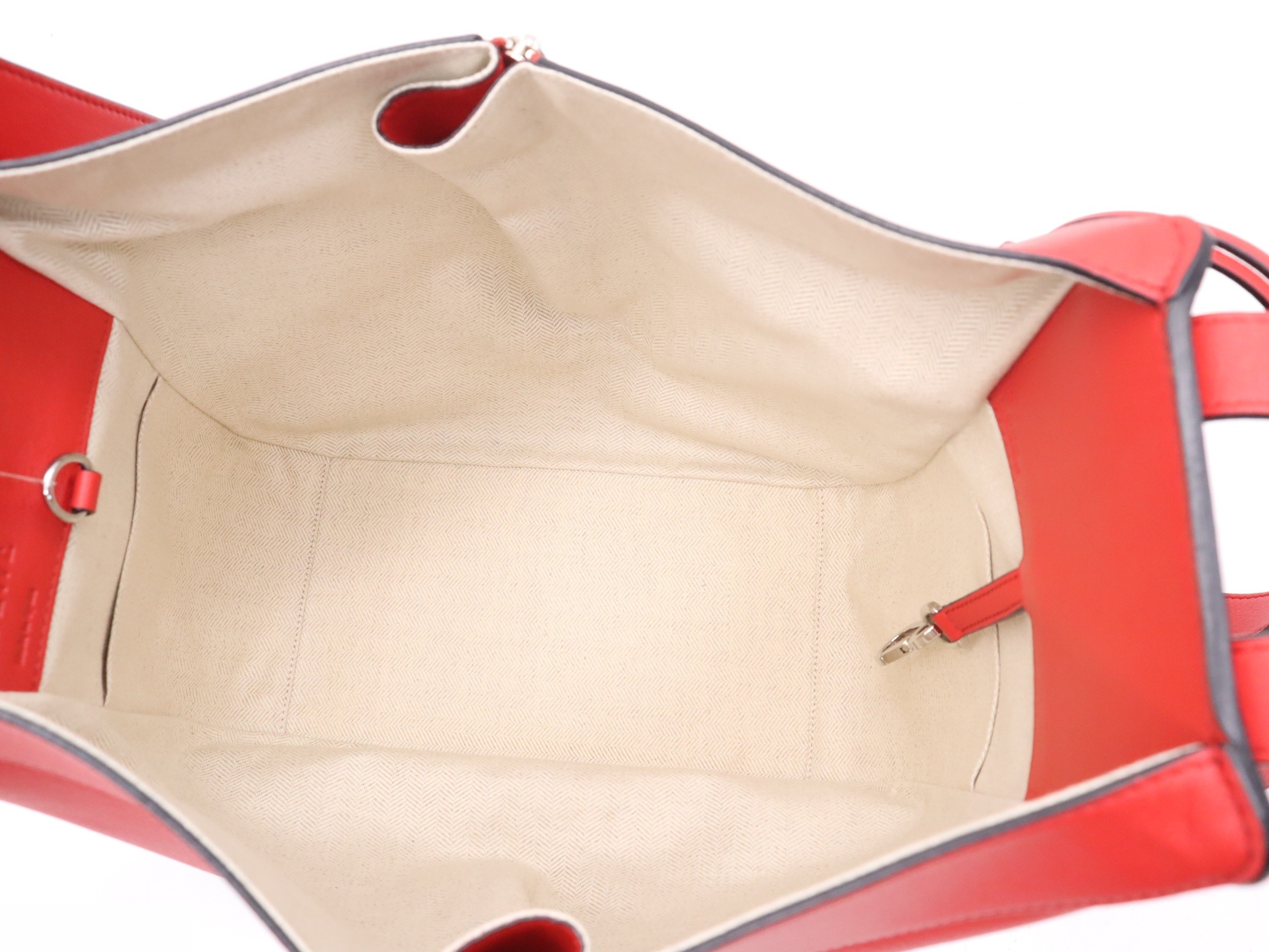 Leather Hammock Bag, Small, Red, Silver Hardware, with Shoulder Strap — view 7