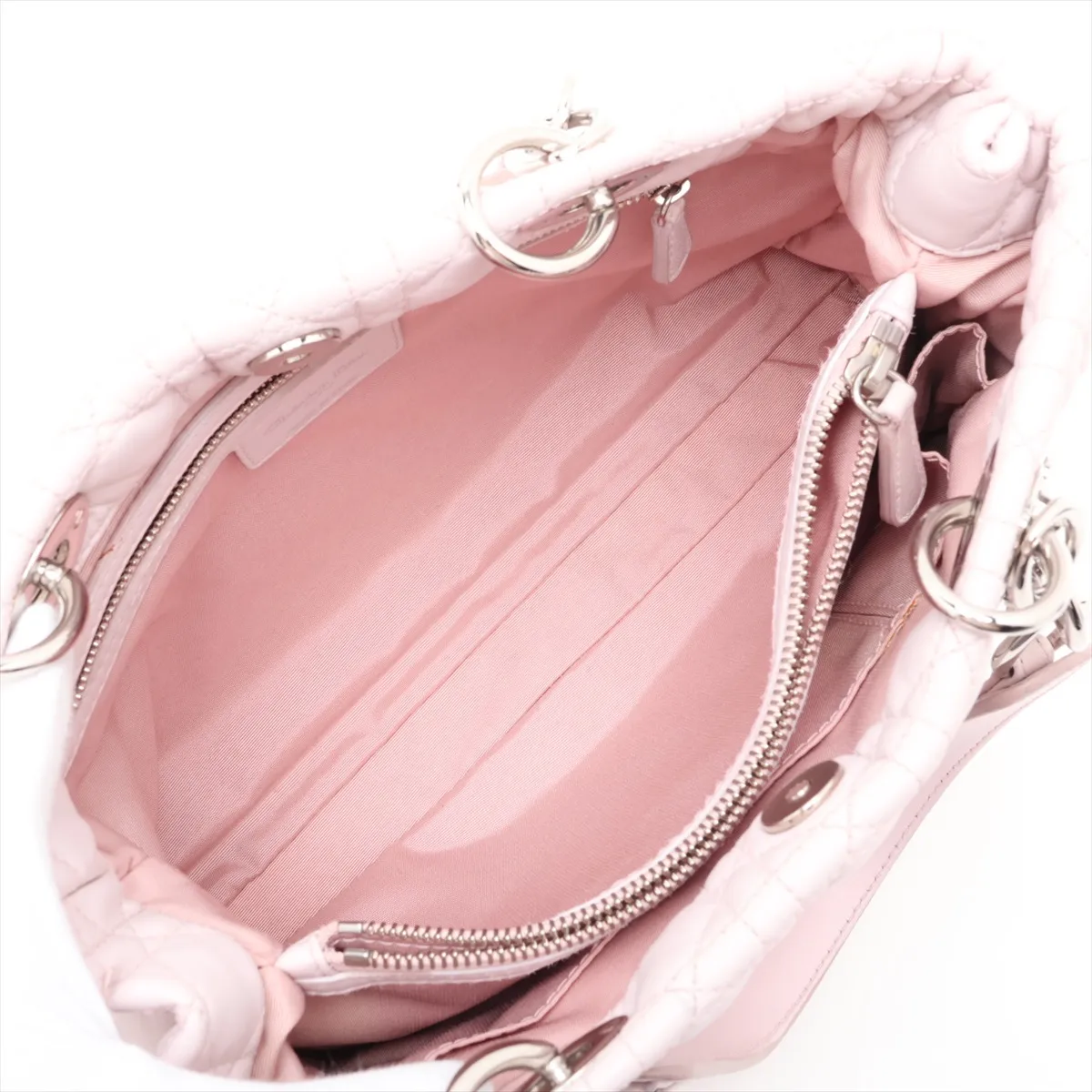 Cannage Leather Chain Handbag Pink — view 7