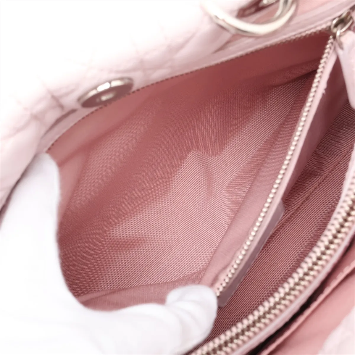 Cannage Leather Chain Handbag Pink — view 8