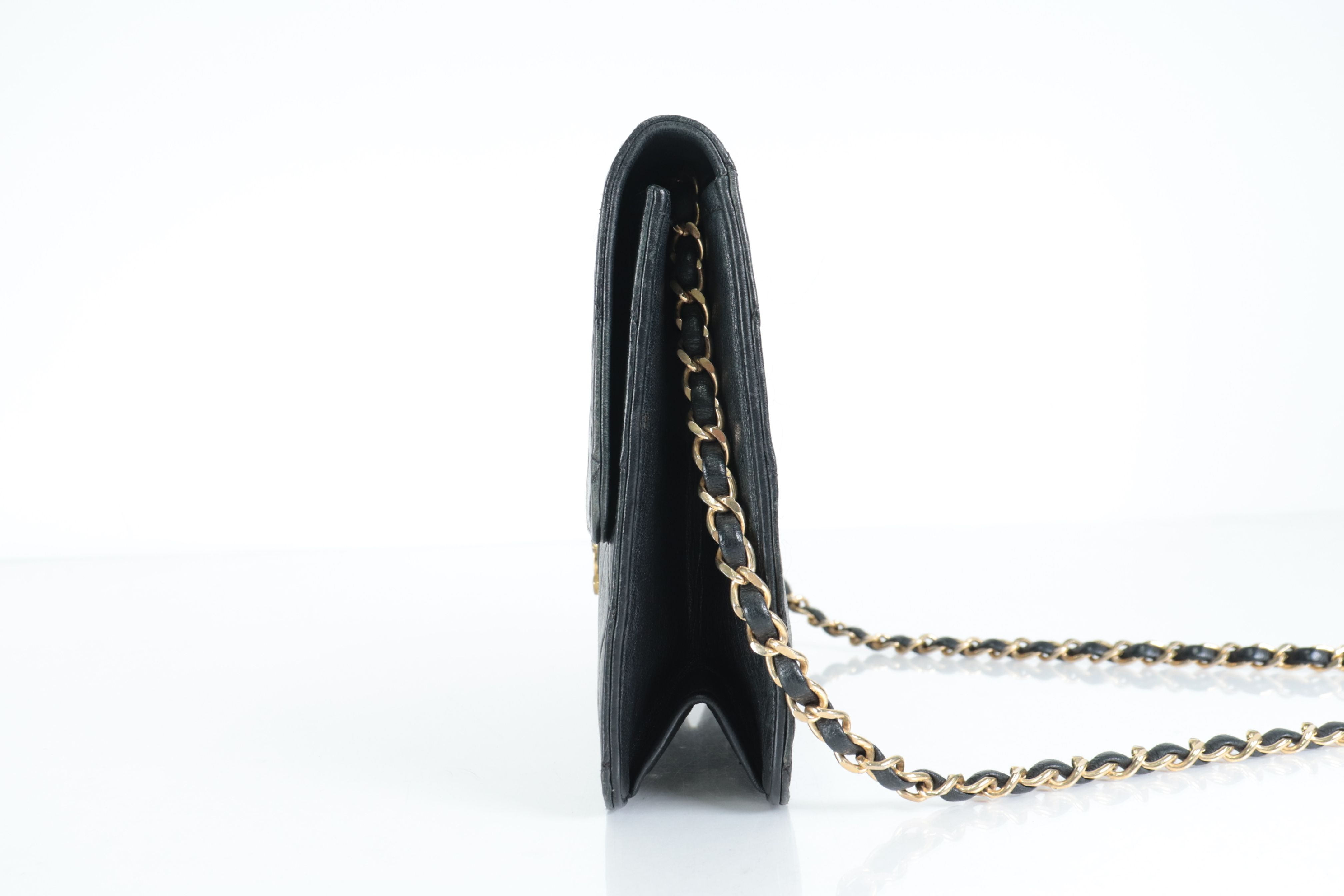 Push-Lock Lambskin Chain Shoulder Bag (Series 6) — view 4