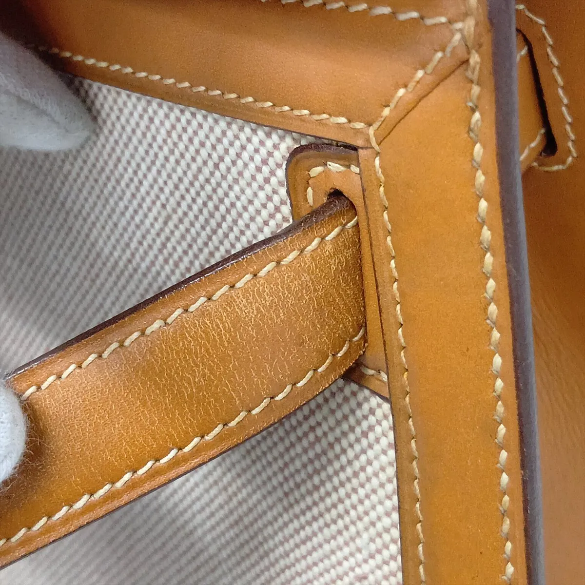 [Individually packaged] Hermes Kelly 28 Sellier Toile H x Veau Barenia Beige x Gold hardware I: 1979 Cadena cannot be opened — view 15