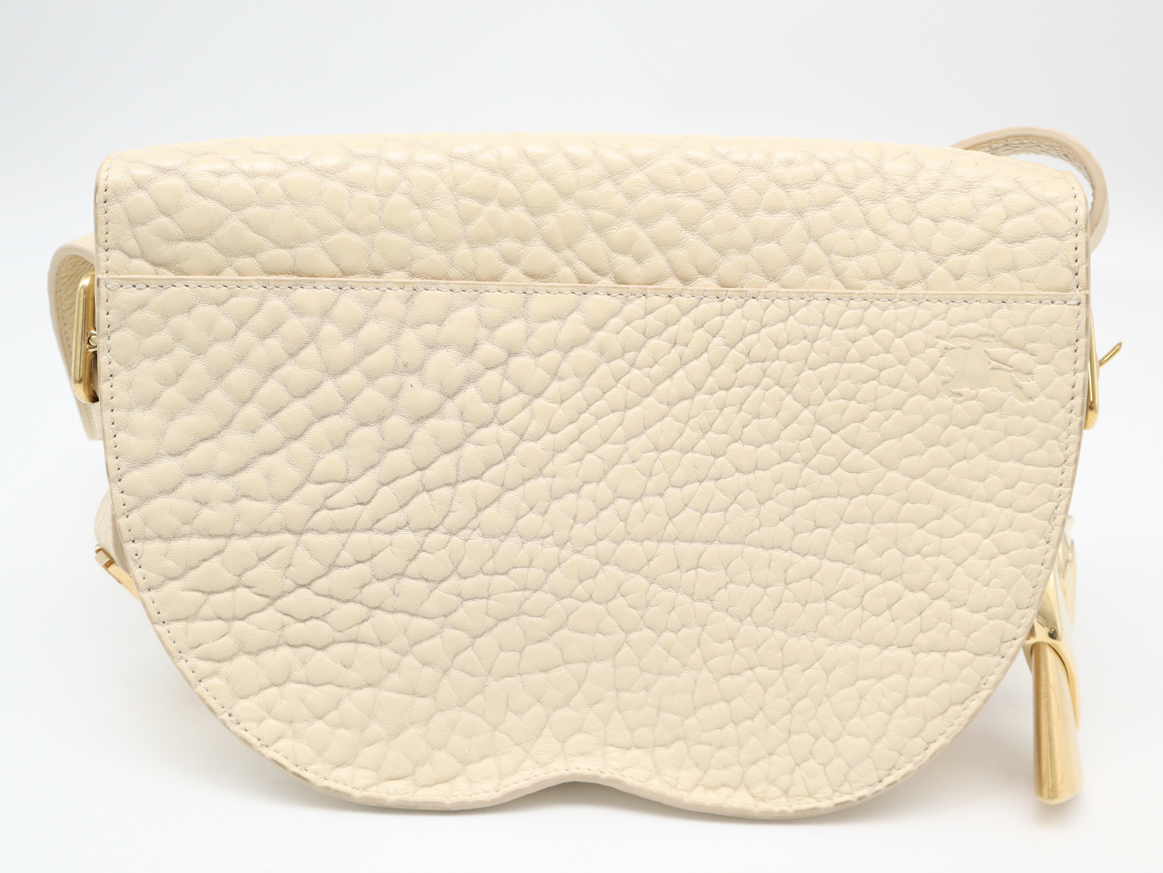 Small Chess Leather Shoulder Bag in Ivory with Dust Bag — view 2