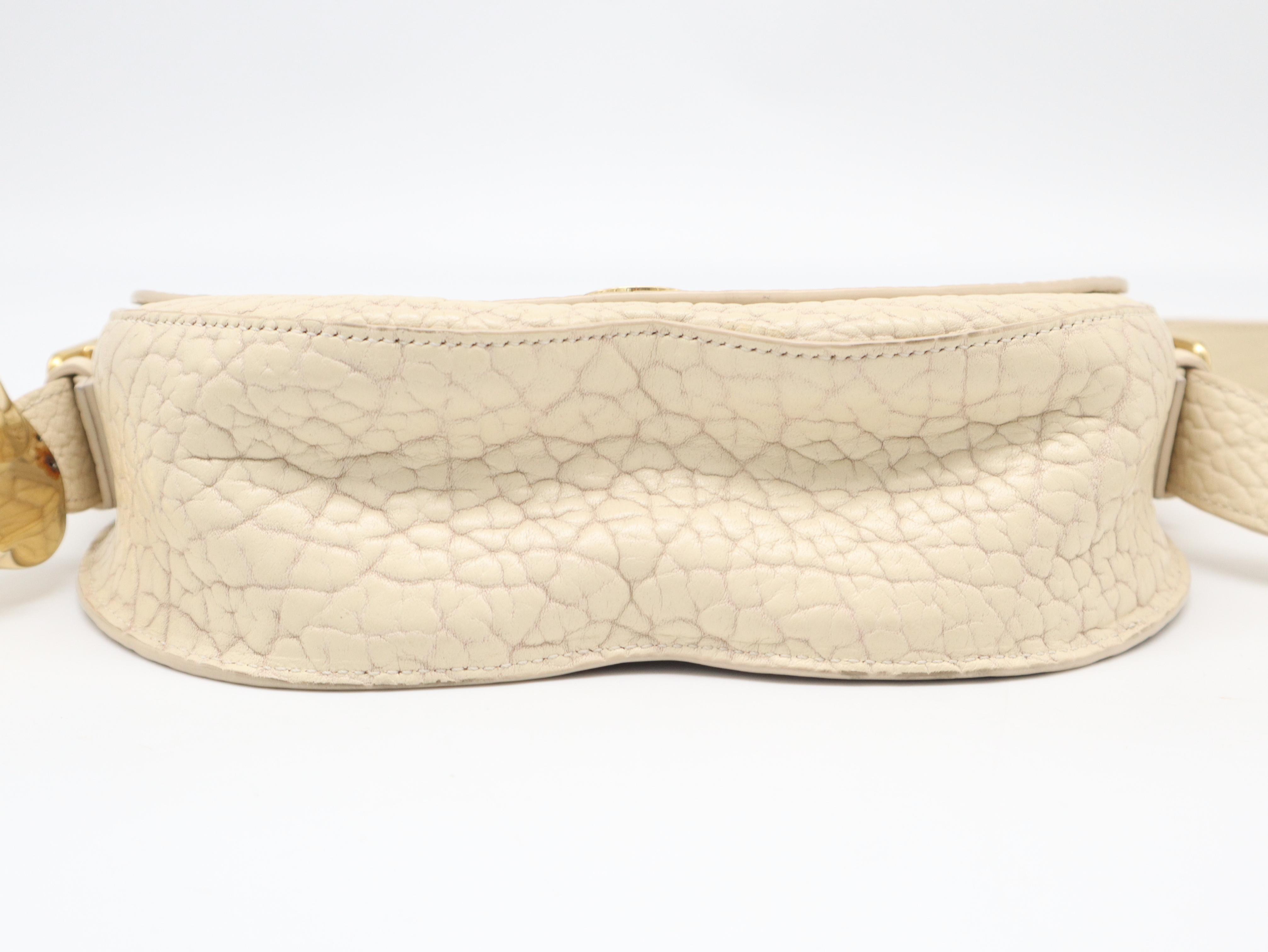 Small Chess Leather Shoulder Bag in Ivory with Dust Bag — view 5