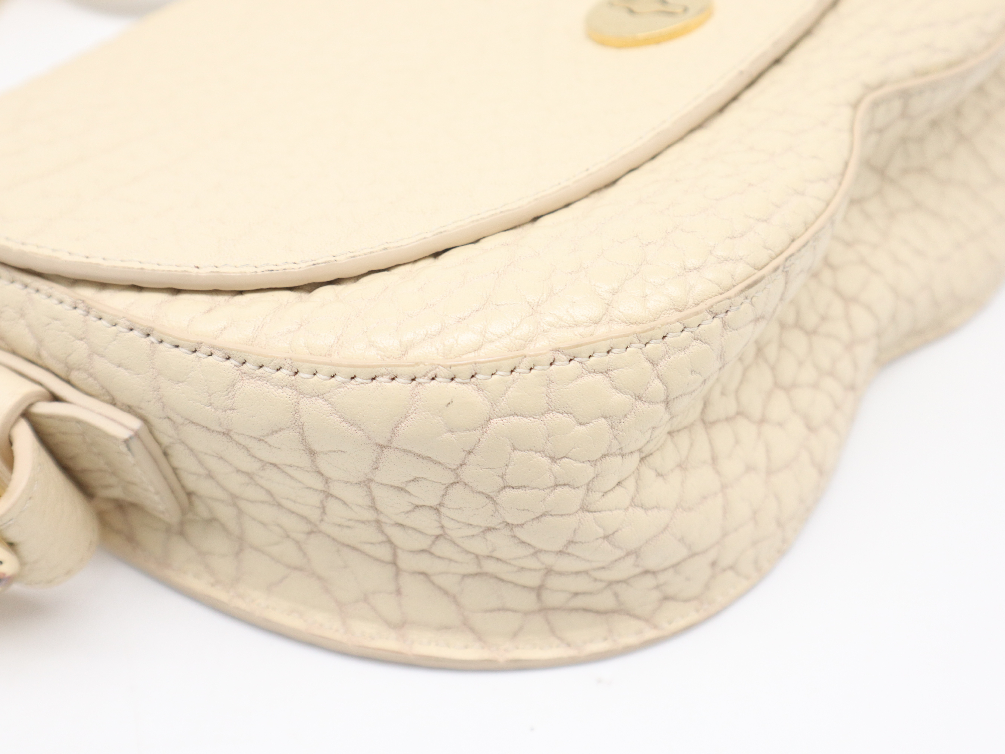 Small Chess Leather Shoulder Bag in Ivory with Dust Bag — view 7